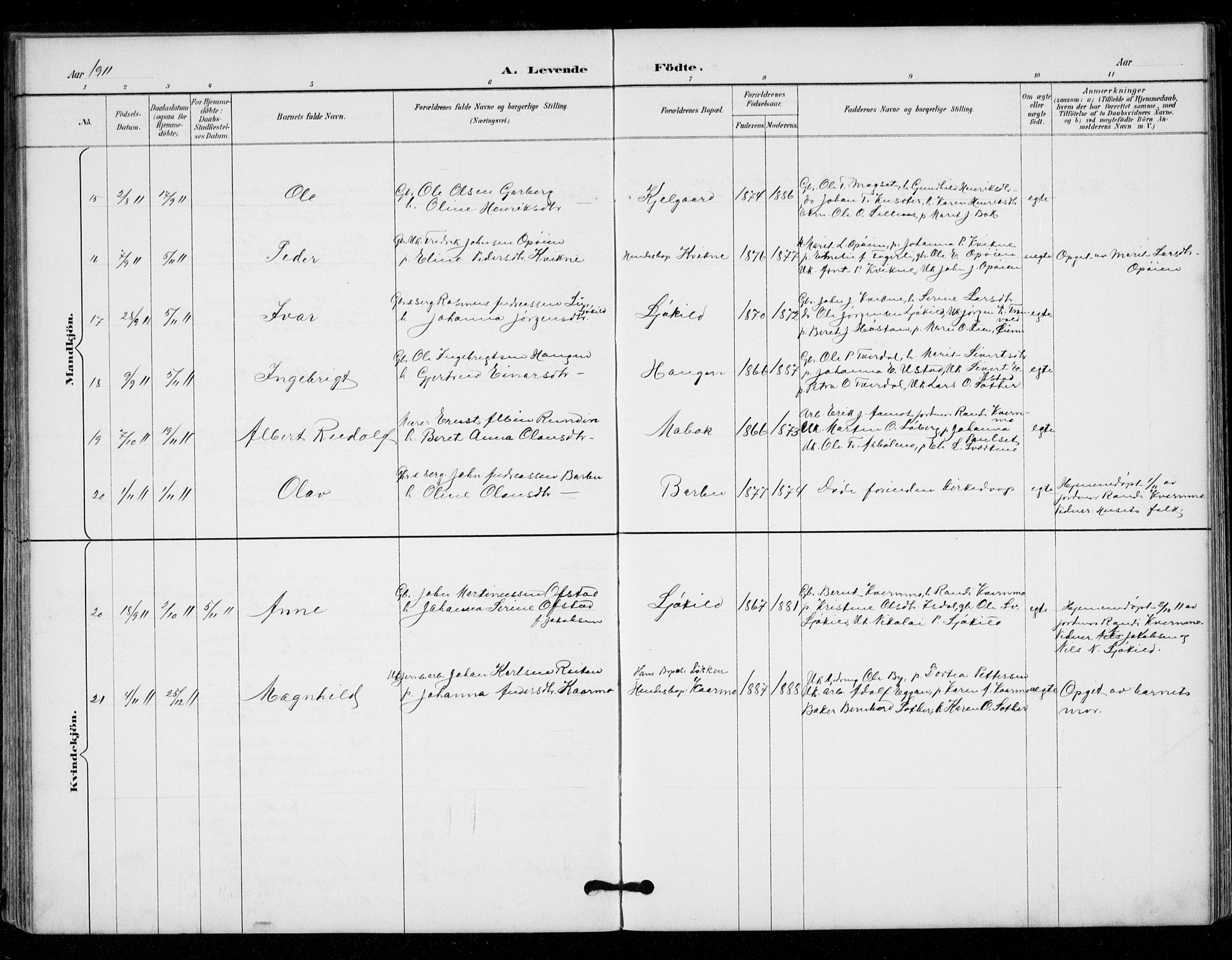 Ministerialprotokoller, klokkerbøker og fødselsregistre - Sør-Trøndelag, AV/SAT-A-1456/671/L0841: Parish register (official) no. 671A03, 1893-1915