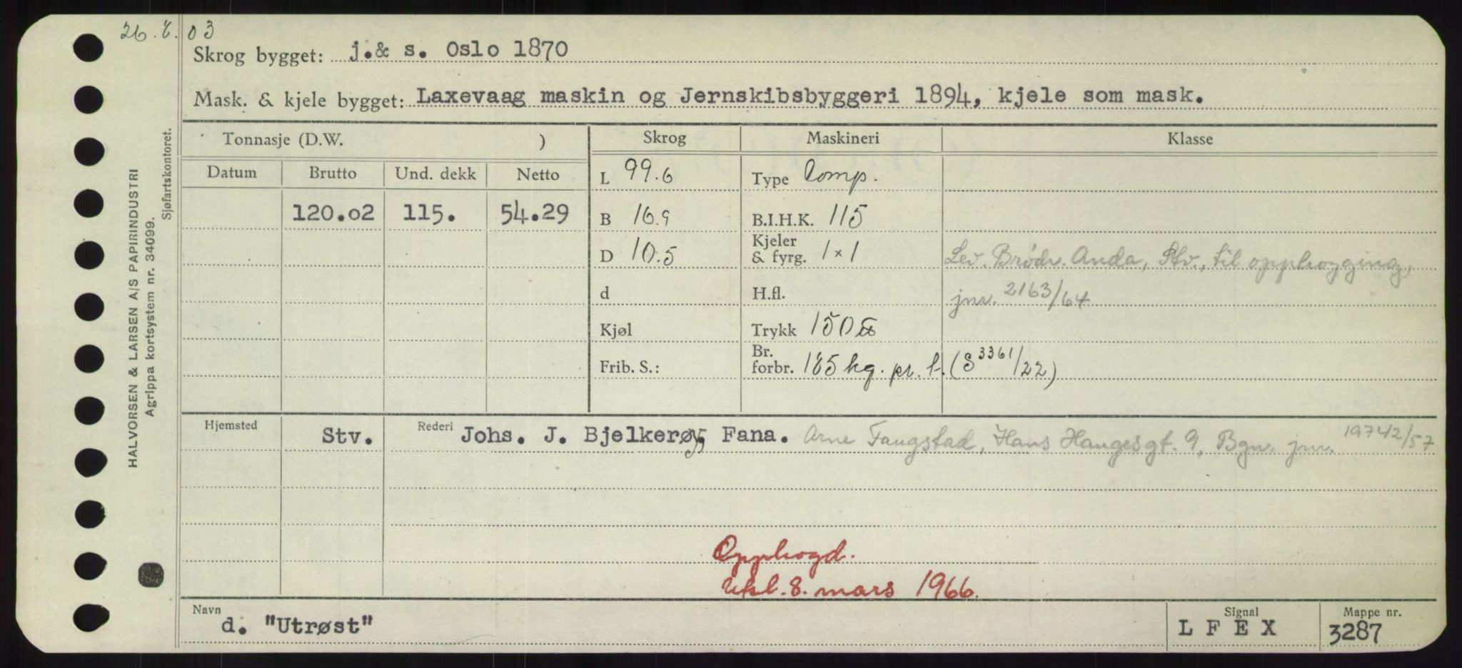 Sjøfartsdirektoratet med forløpere, Skipsmålingen, RA/S-1627/H/Hd/L0040: Fartøy, U-Ve, p. 161