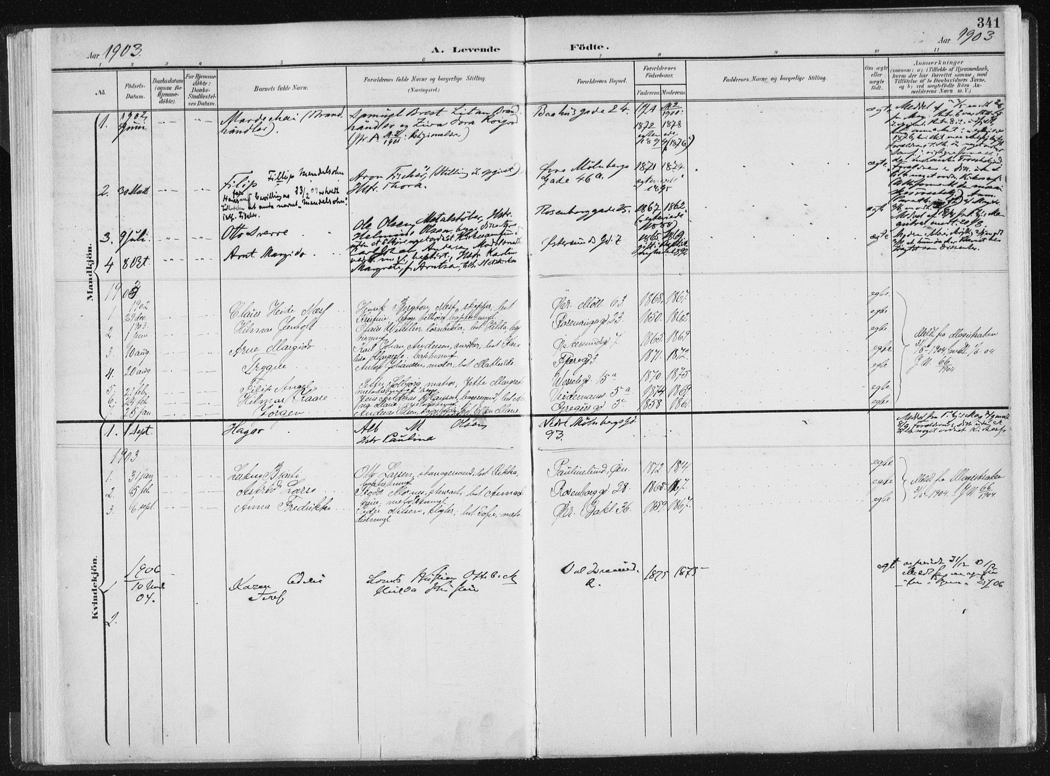 Ministerialprotokoller, klokkerbøker og fødselsregistre - Sør-Trøndelag, SAT/A-1456/604/L0200: Parish register (official) no. 604A20II, 1901-1908, p. 341
