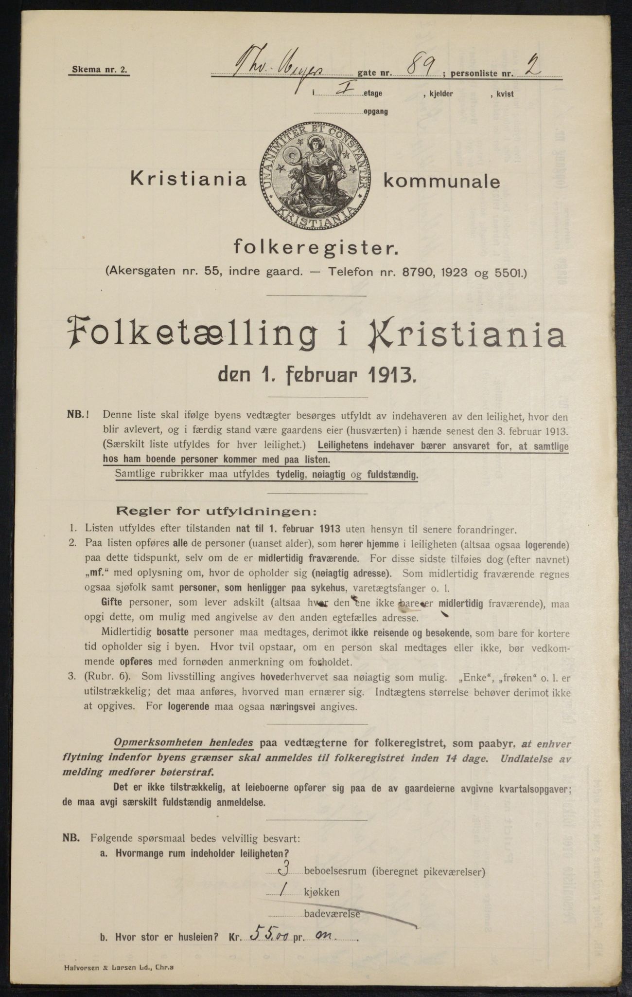 OBA, Municipal Census 1913 for Kristiania, 1913, p. 111373