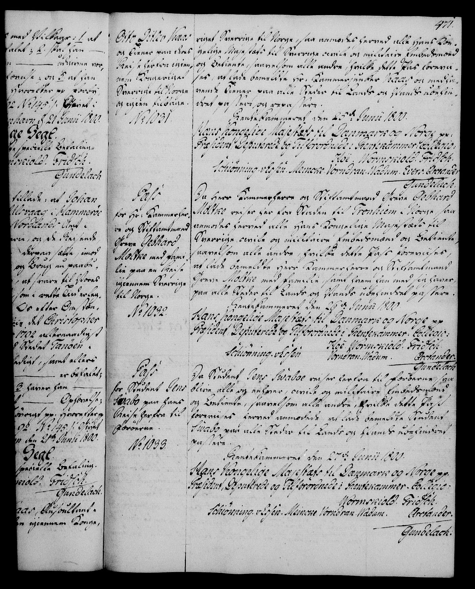 Rentekammeret, Kammerkanselliet, RA/EA-3111/G/Gg/Gga/L0016: Norsk ekspedisjonsprotokoll med register (merket RK 53.16), 1794-1800, p. 471