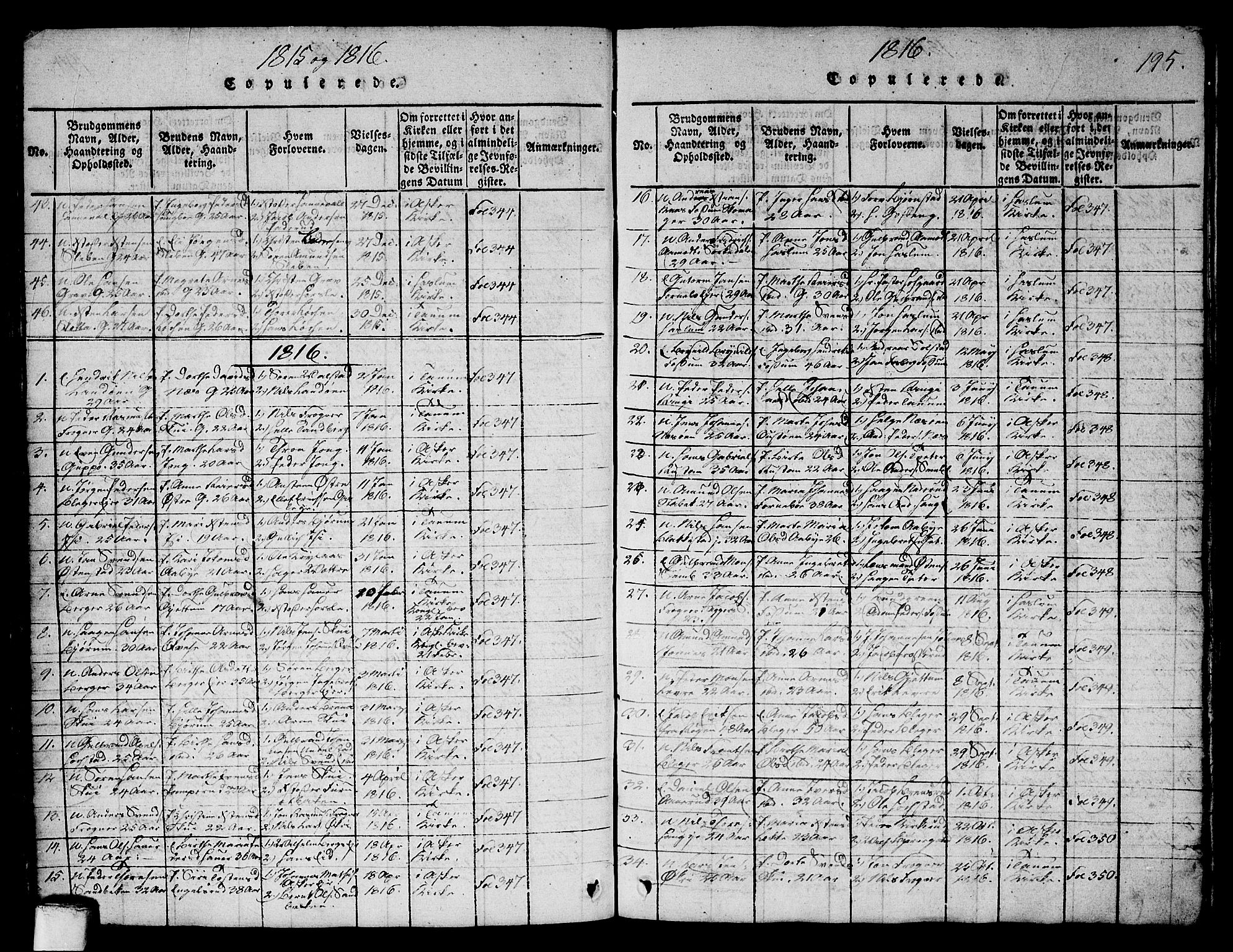 Asker prestekontor Kirkebøker, AV/SAO-A-10256a/G/Ga/L0001: Parish register (copy) no. I 1, 1814-1830, p. 195