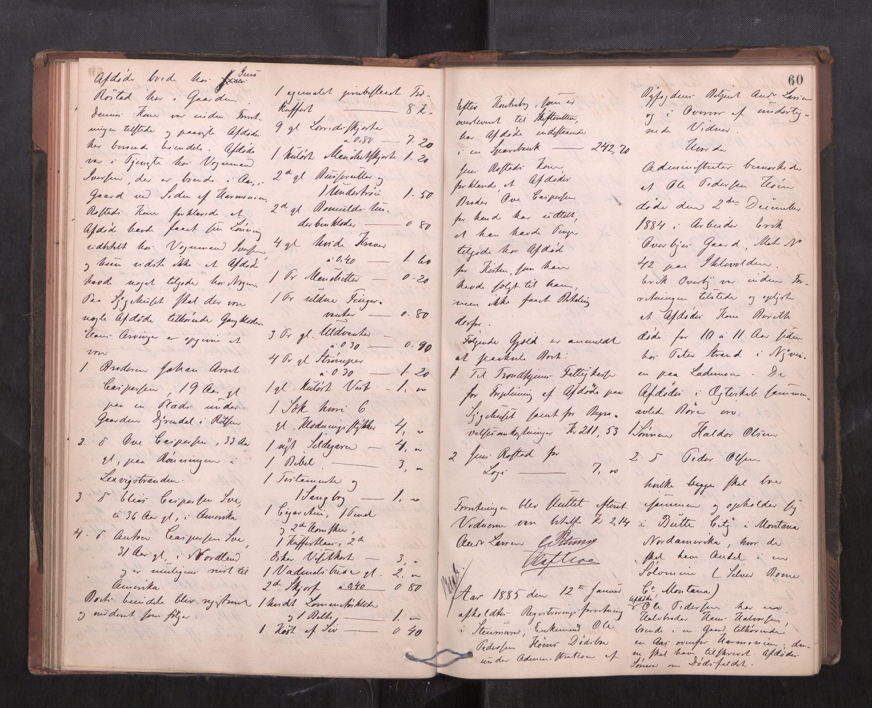 Trondheim byfogd, AV/SAT-A-0003/1/3/3C/L0011: Skifteregistreringsprotokoll - 13/2-20/4. (u/ register), 1884-1889, p. 60