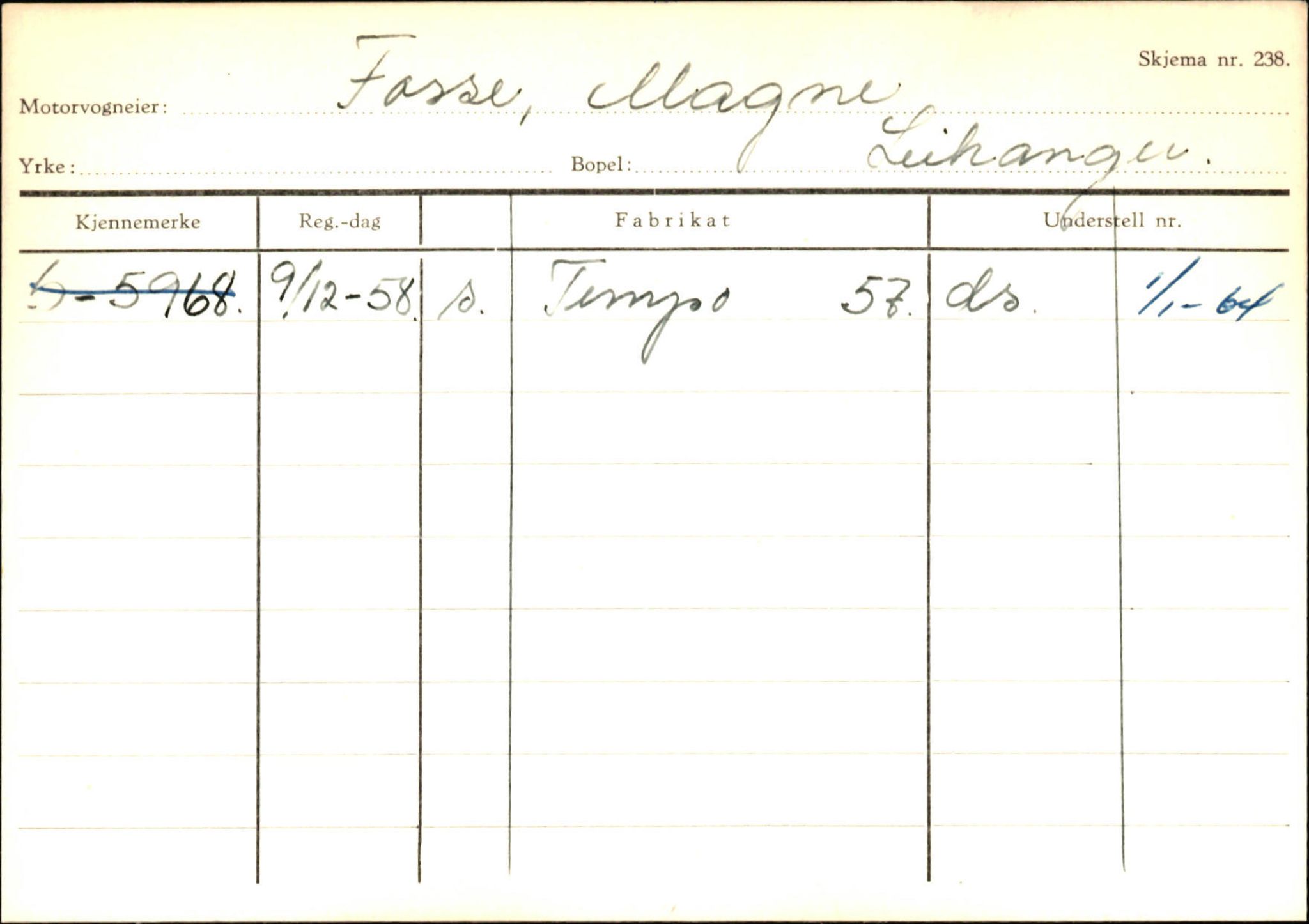 Statens vegvesen, Sogn og Fjordane vegkontor, SAB/A-5301/4/F/L0126: Eigarregister Fjaler M-Å. Leikanger A-Å, 1945-1975, p. 1142