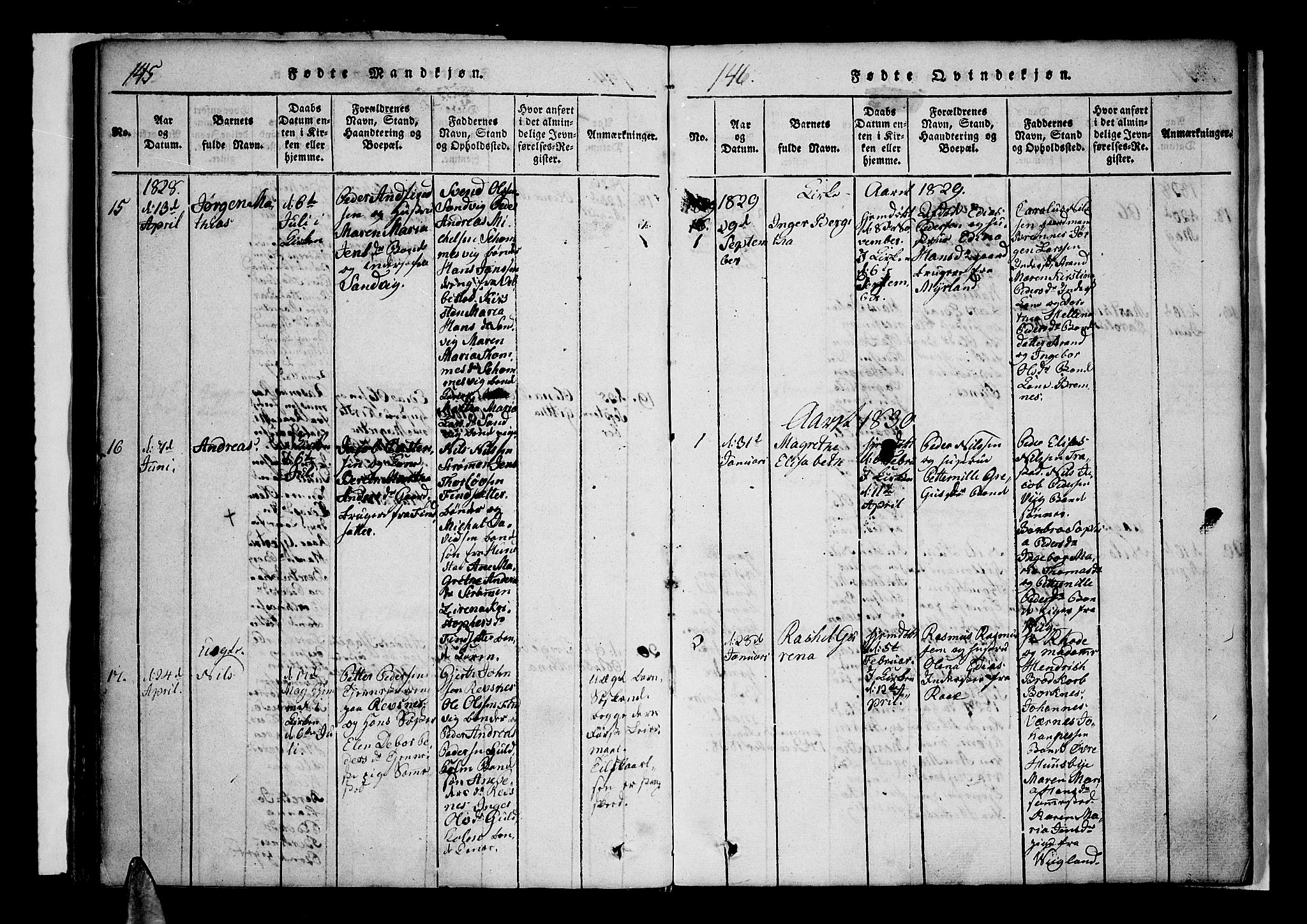 Kvæfjord sokneprestkontor, SATØ/S-1323/G/Ga/Gaa/L0002kirke: Parish register (official) no. 2, 1821-1830, p. 145-146