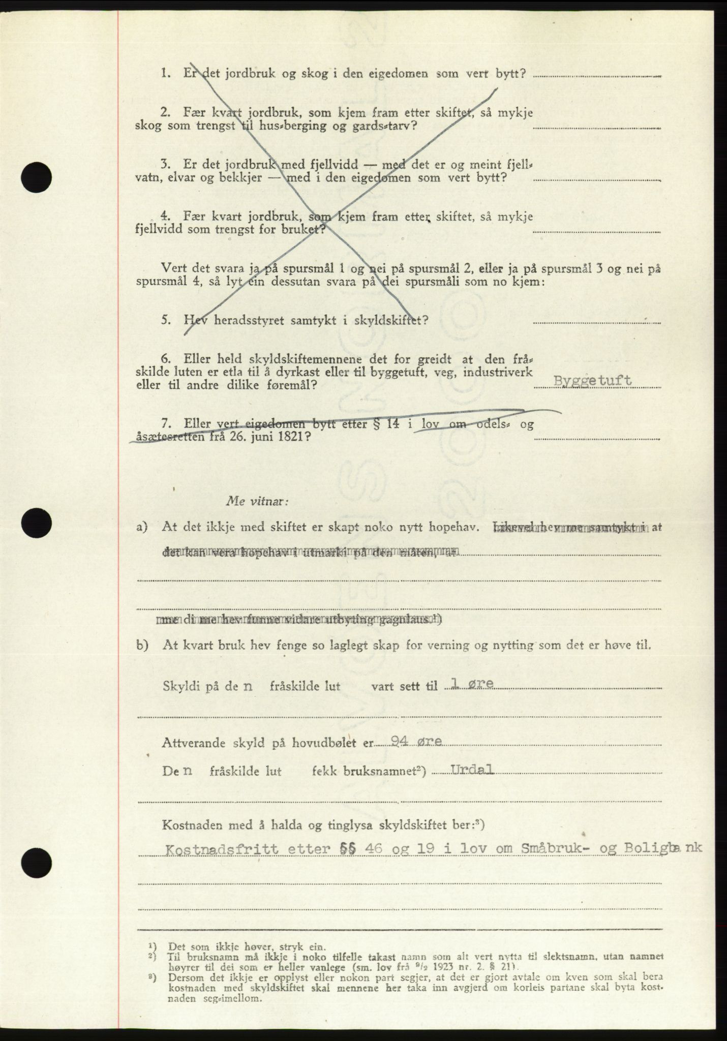 Søre Sunnmøre sorenskriveri, AV/SAT-A-4122/1/2/2C/L0081: Mortgage book no. 7A, 1947-1948, Diary no: : 1699/1947