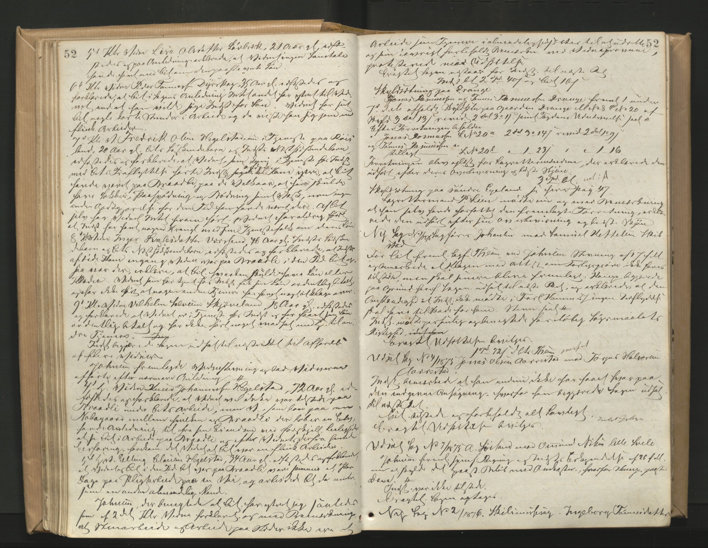Dalane sorenskriveri, AV/SAST-A-100309/001/3/30/30BA/L0002: TINGBOK, 1875-1882, p. 52