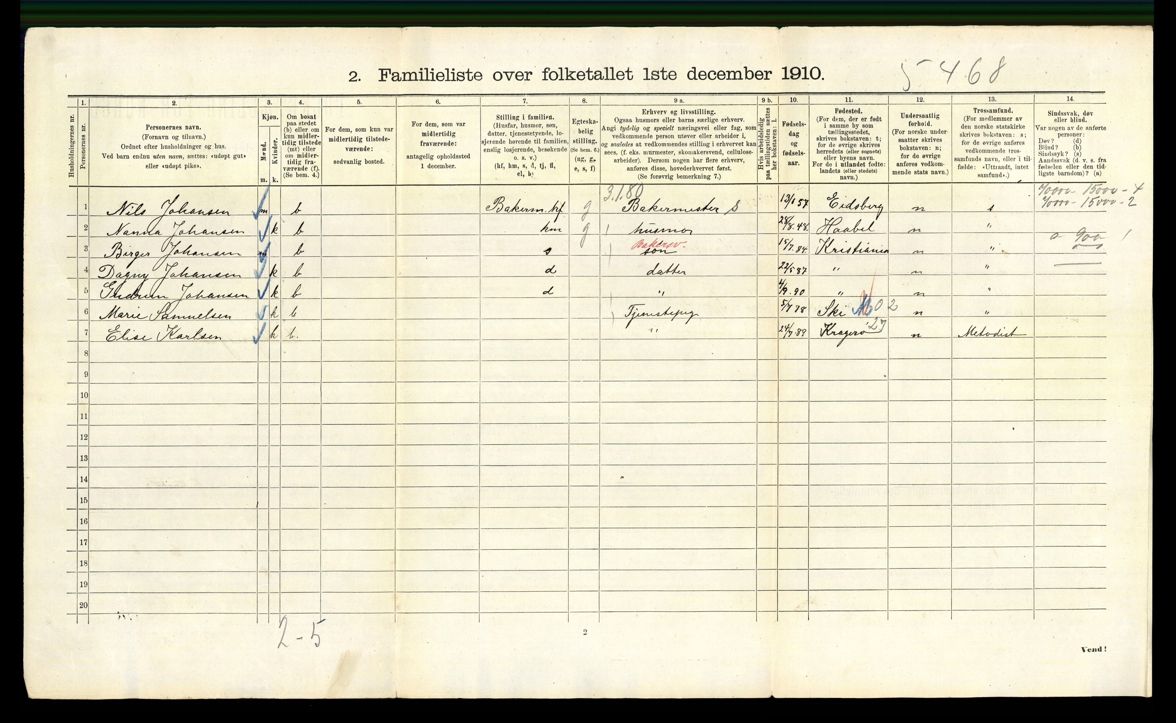 RA, 1910 census for Kristiania, 1910, p. 116656