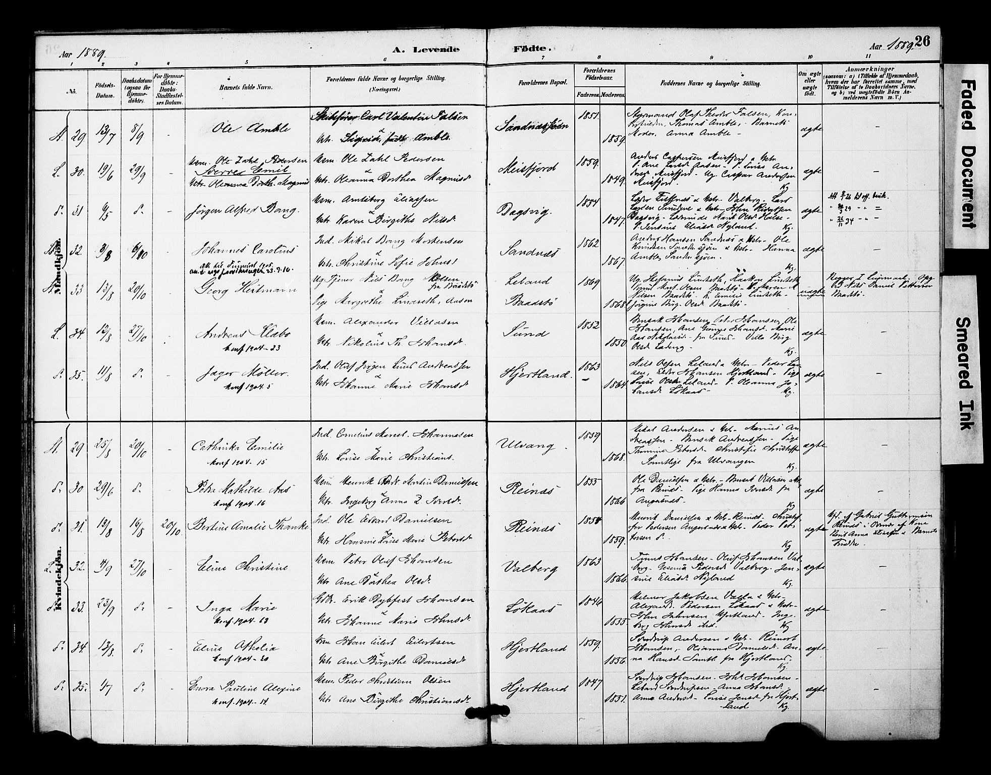Ministerialprotokoller, klokkerbøker og fødselsregistre - Nordland, AV/SAT-A-1459/831/L0471: Parish register (official) no. 831A02, 1886-1901, p. 26