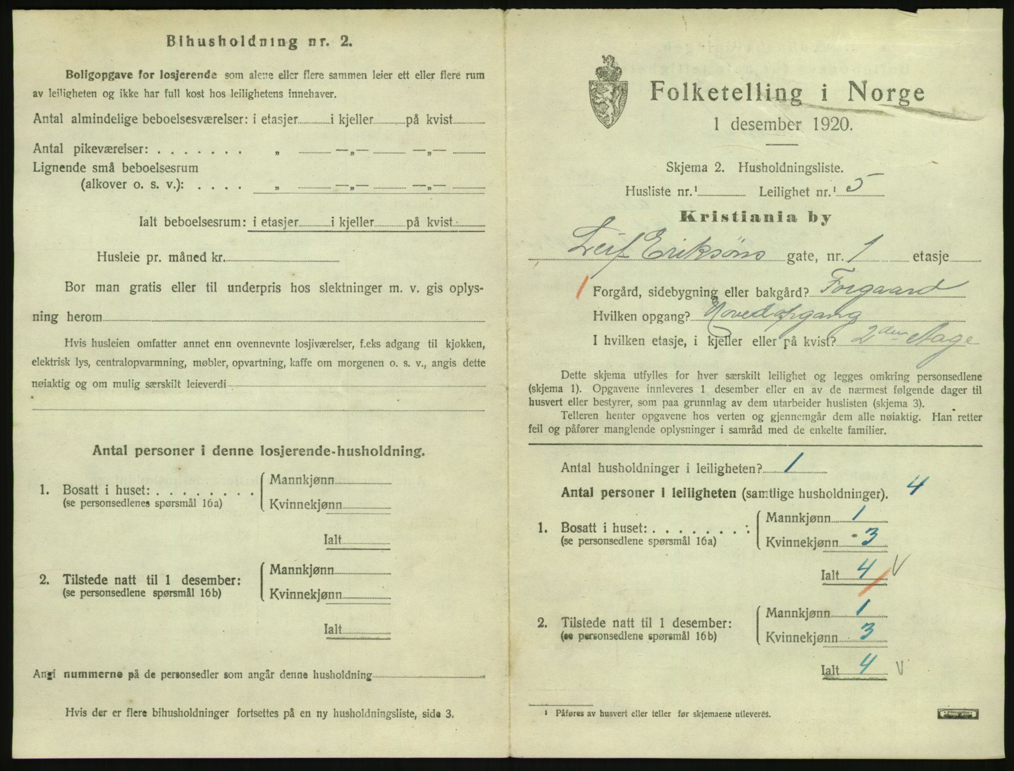 SAO, 1920 census for Kristiania, 1920, p. 58308