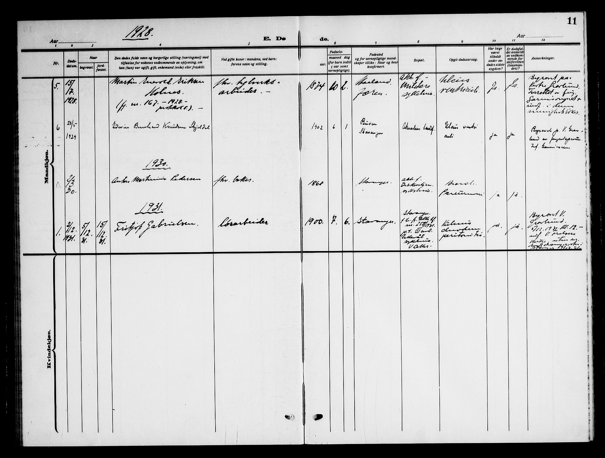 Akershus festnings slaveri Kirkebøker, AV/SAO-A-10841/F/Fa/L0004: Parish register (official) no. 4, 1913-1950, p. 11