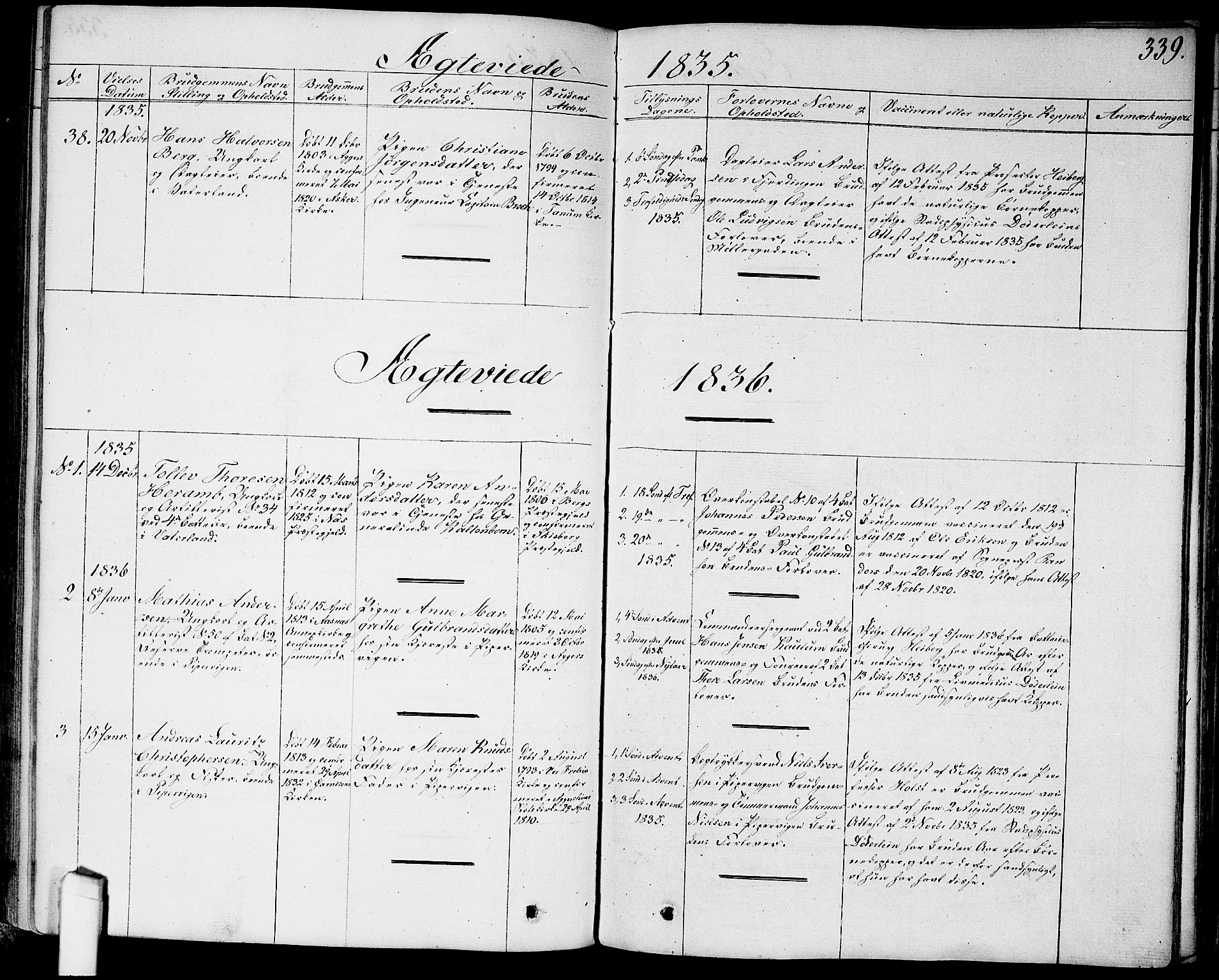 Garnisonsmenigheten Kirkebøker, SAO/A-10846/G/Ga/L0004: Parish register (copy) no. 4, 1828-1840, p. 339