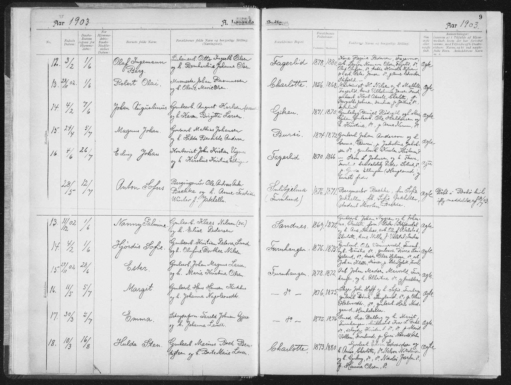 Ministerialprotokoller, klokkerbøker og fødselsregistre - Nordland, AV/SAT-A-1459/850/L0711: Curate's parish register no. 850B01, 1902-1915, p. 9