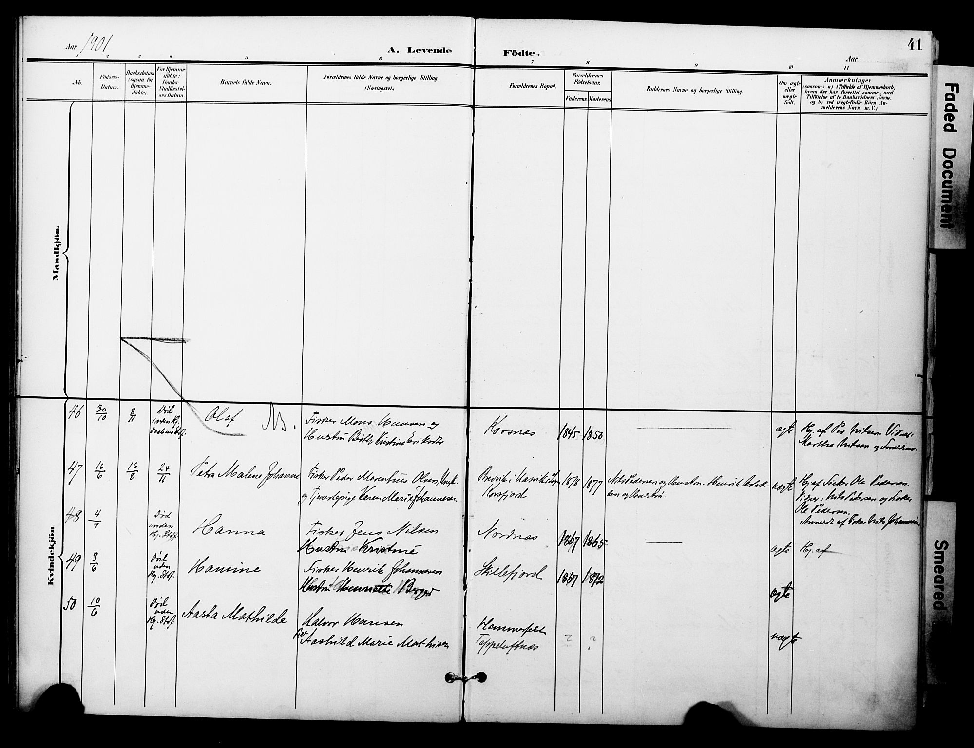 Talvik sokneprestkontor, AV/SATØ-S-1337/H/Ha/L0014kirke: Parish register (official) no. 14, 1897-1905, p. 41