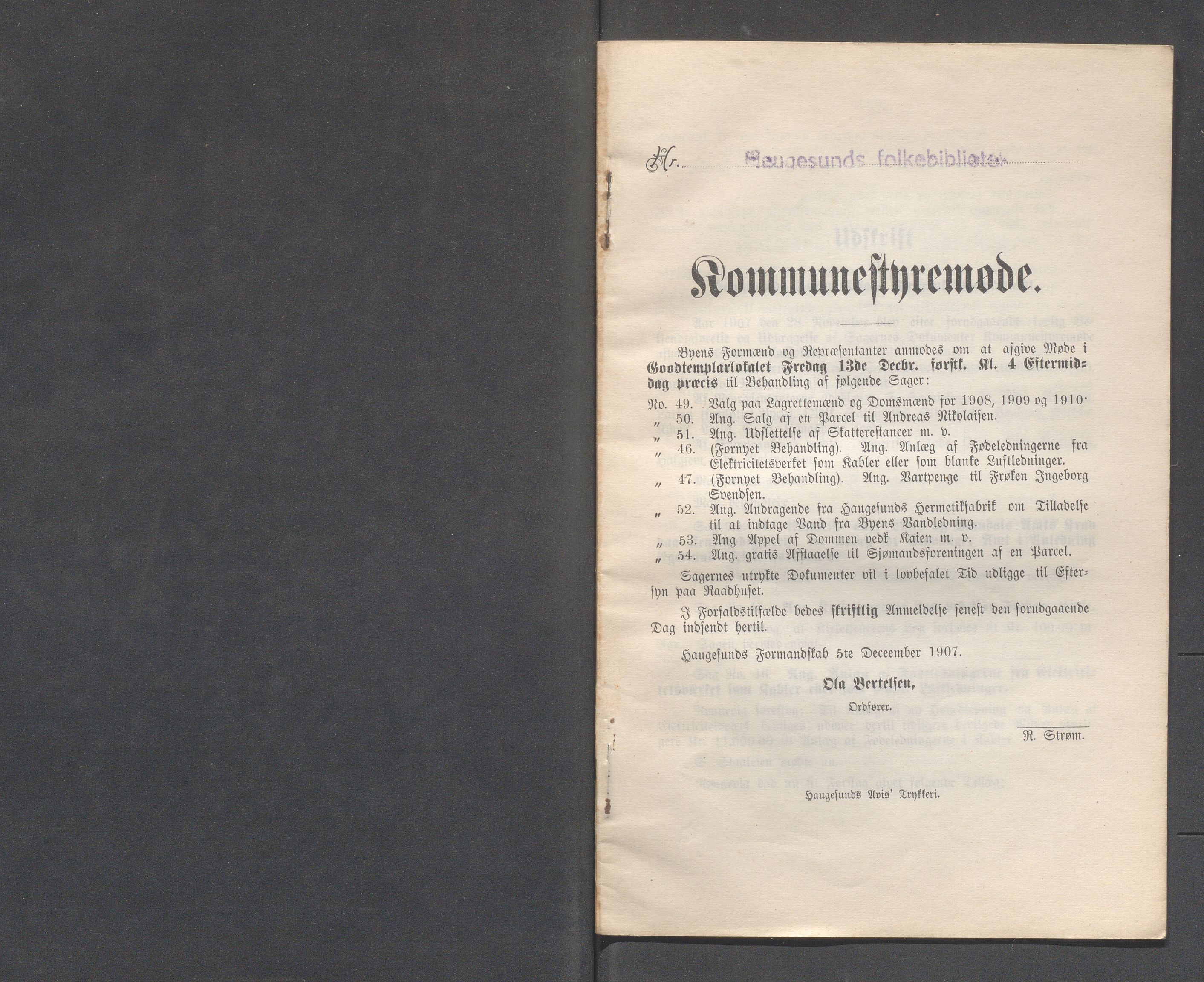 Haugesund kommune - Formannskapet og Bystyret, IKAR/A-740/A/Abb/L0001: Bystyreforhandlinger, 1889-1907, p. 994