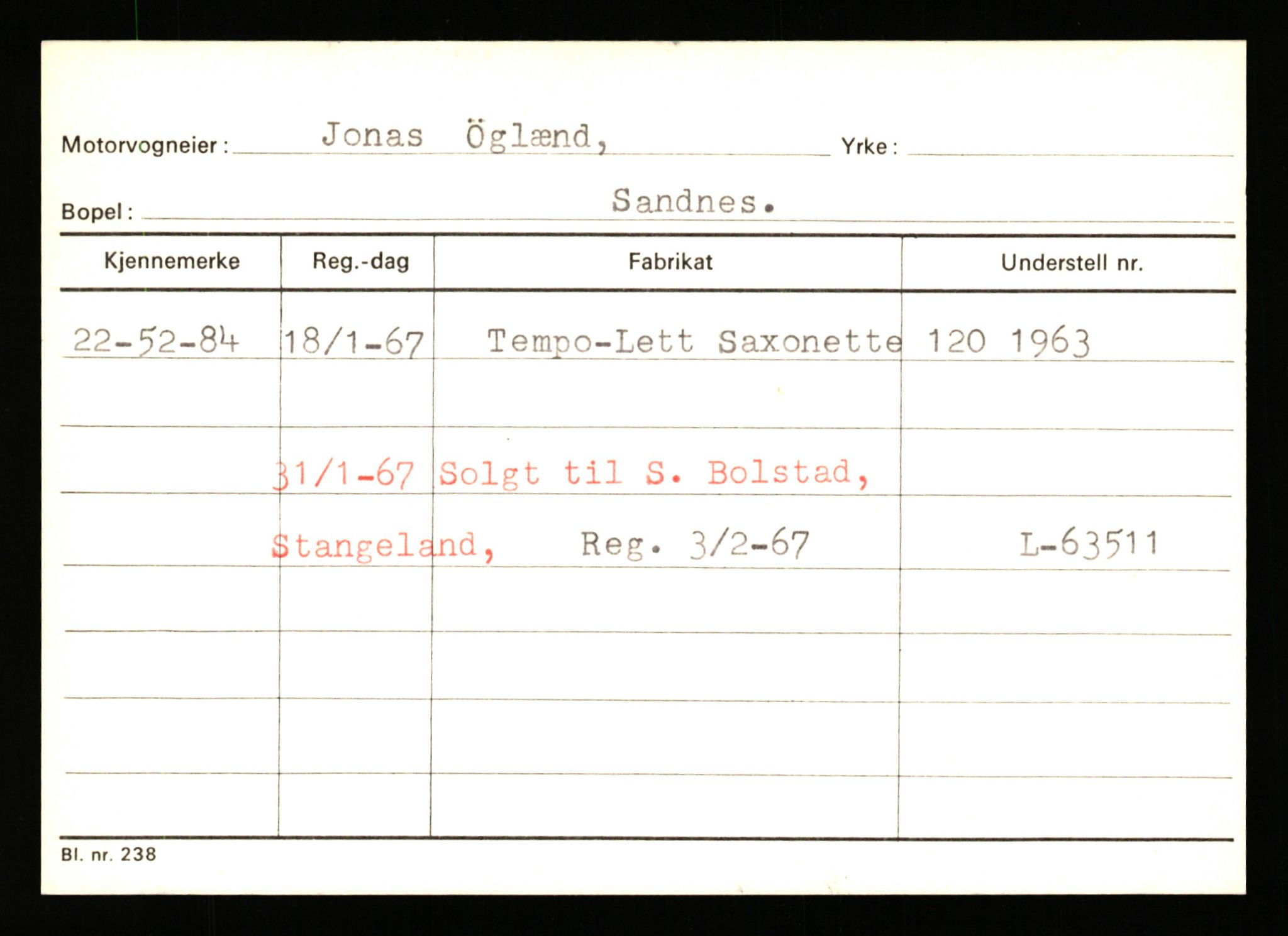 Stavanger trafikkstasjon, AV/SAST-A-101942/0/G/L0010: Registreringsnummer: 130000 - 239953, 1930-1971, p. 2803