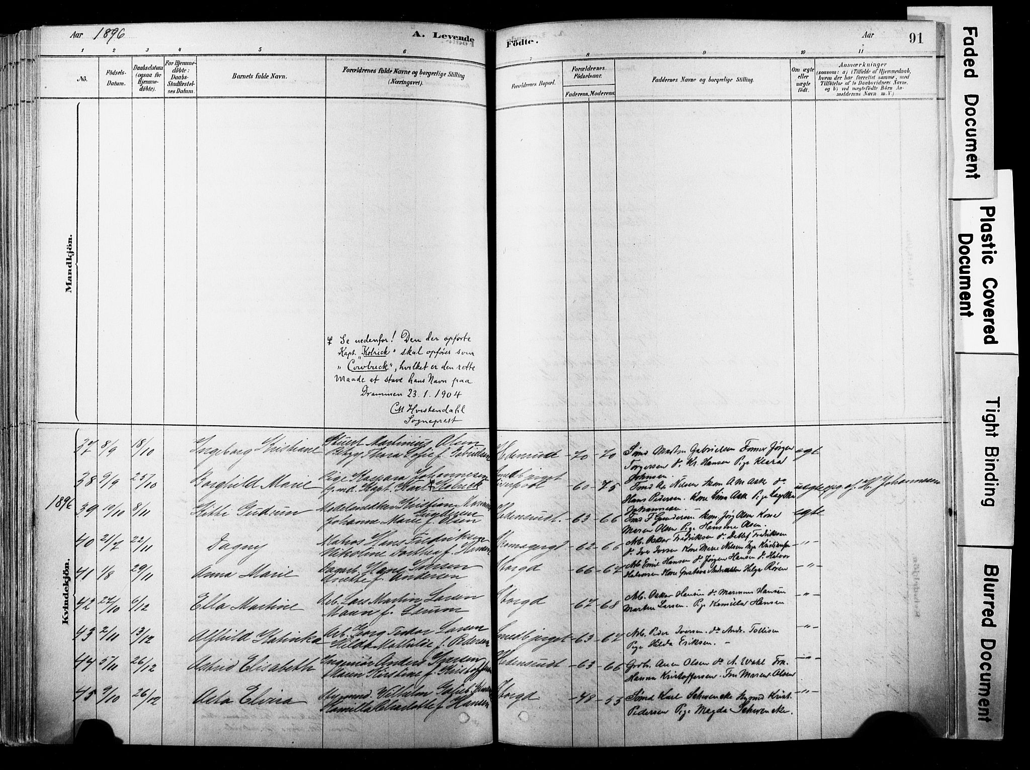Strømsø kirkebøker, SAKO/A-246/F/Fb/L0006: Parish register (official) no. II 6, 1879-1910, p. 91