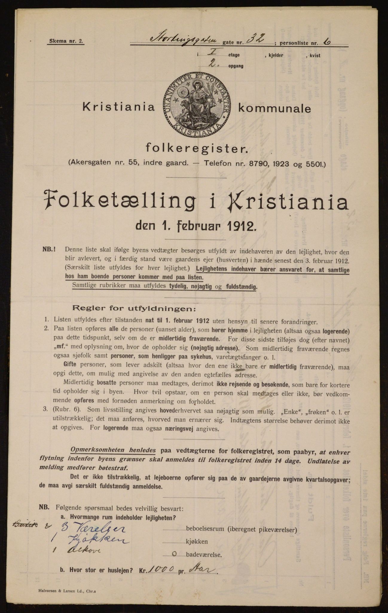 OBA, Municipal Census 1912 for Kristiania, 1912, p. 103663