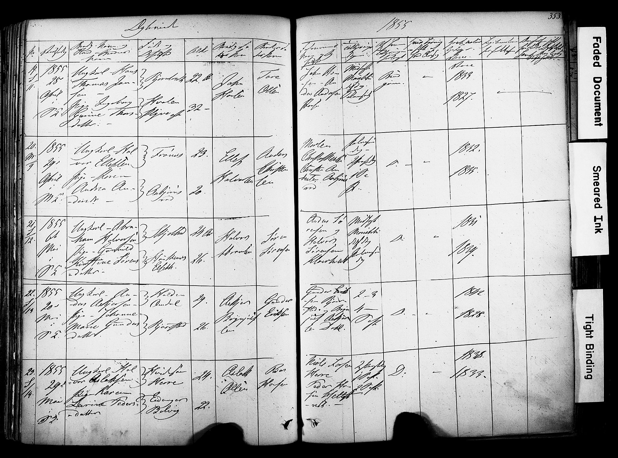 Solum kirkebøker, AV/SAKO-A-306/F/Fa/L0006: Parish register (official) no. I 6, 1844-1855, p. 353