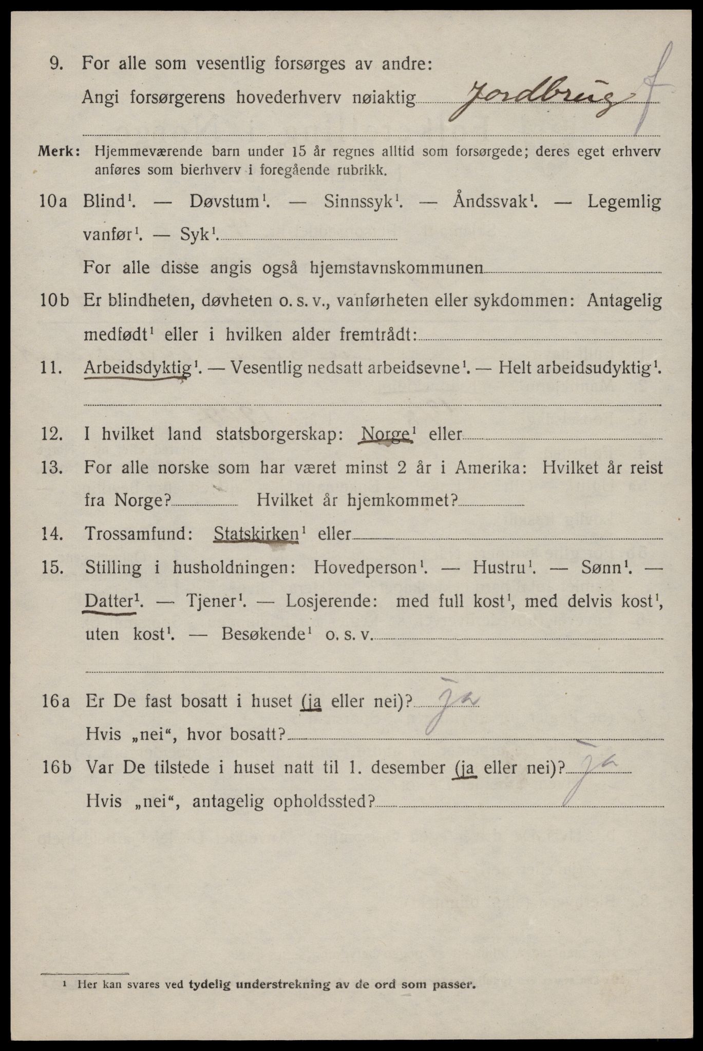 SAST, 1920 census for Erfjord, 1920, p. 962