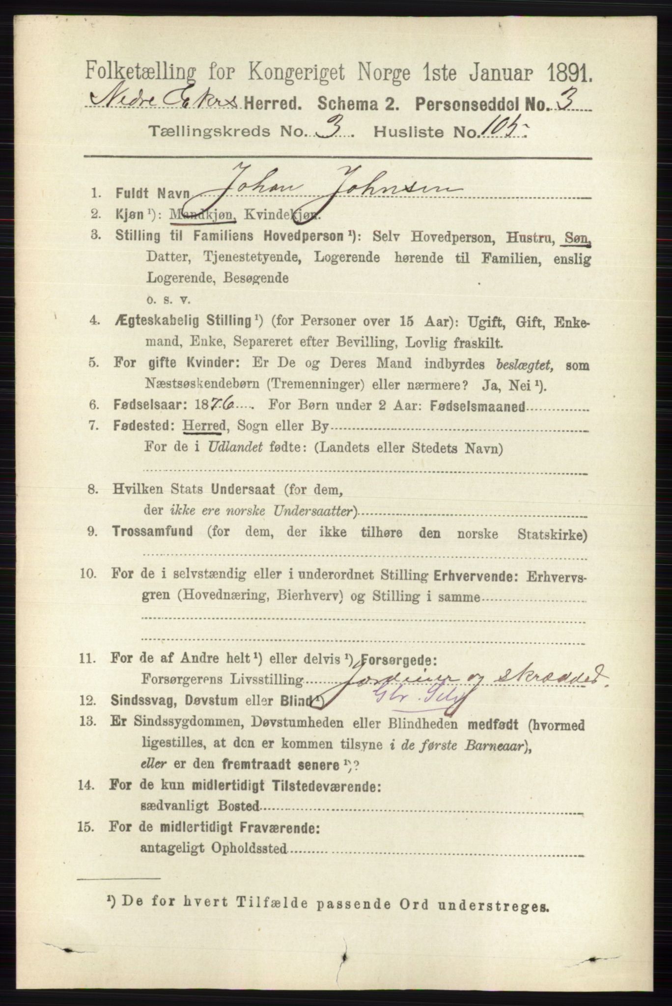 RA, 1891 census for 0625 Nedre Eiker, 1891, p. 1794