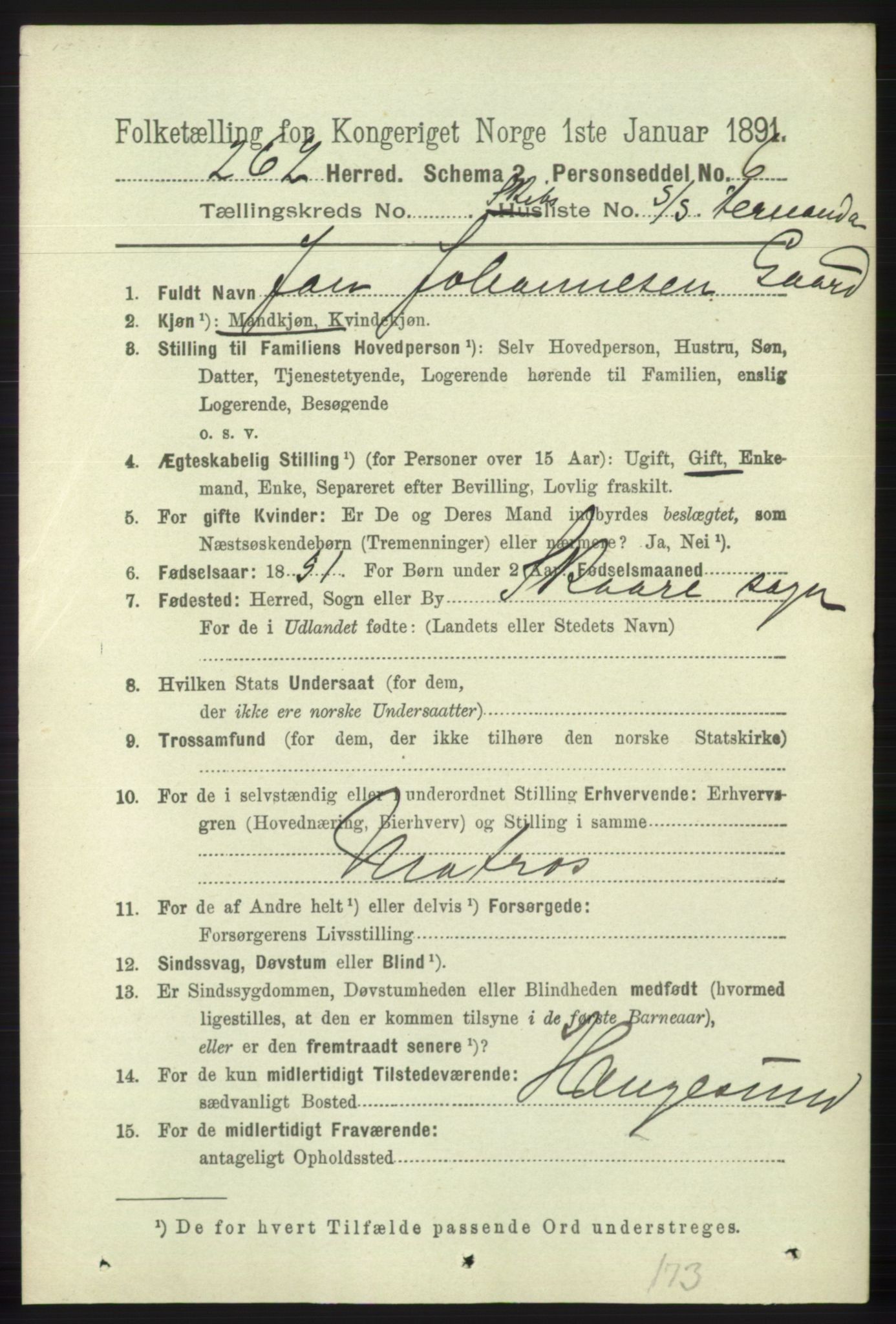 RA, 1891 census for 1247 Askøy, 1891, p. 7689