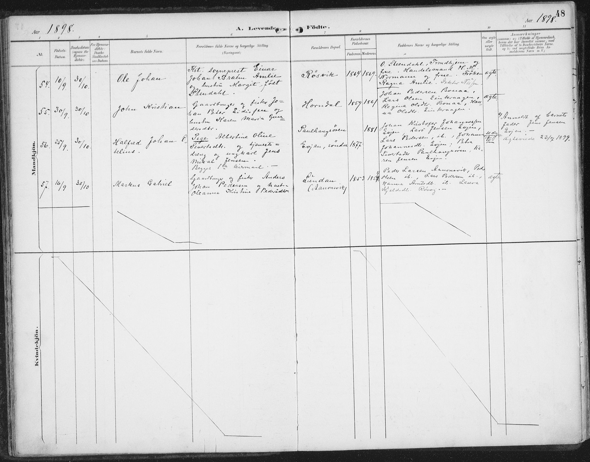 Ministerialprotokoller, klokkerbøker og fødselsregistre - Nordland, SAT/A-1459/854/L0779: Parish register (official) no. 854A02, 1892-1909, p. 48