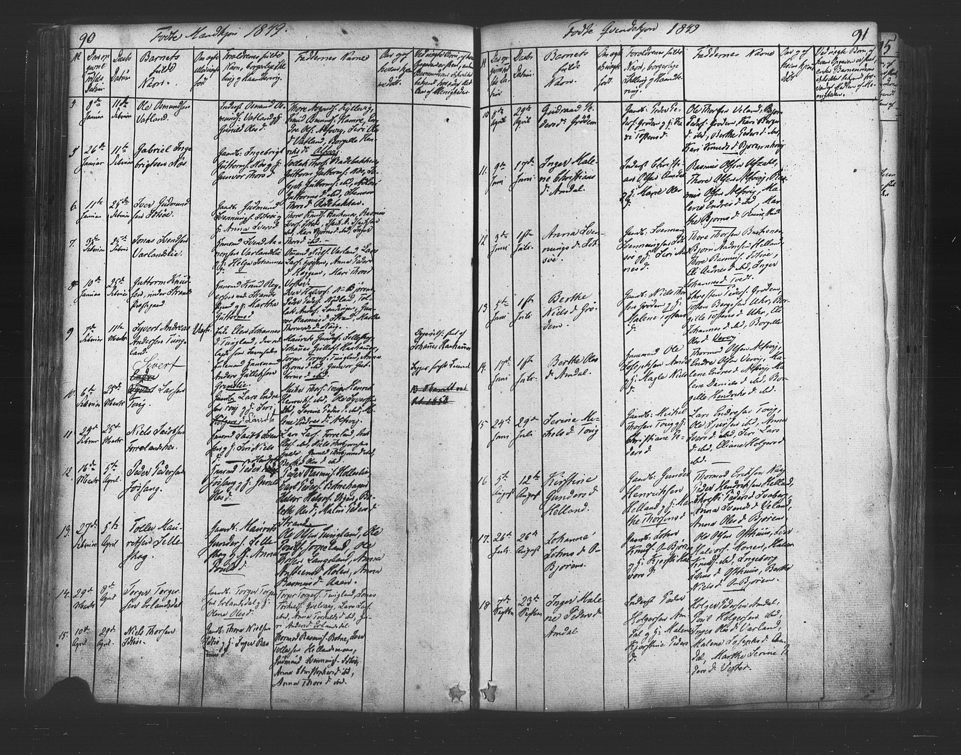 Strand sokneprestkontor, AV/SAST-A-101828/H/Ha/Haa/L0006: Parish register (official) no. A 6, 1834-1854, p. 90-91