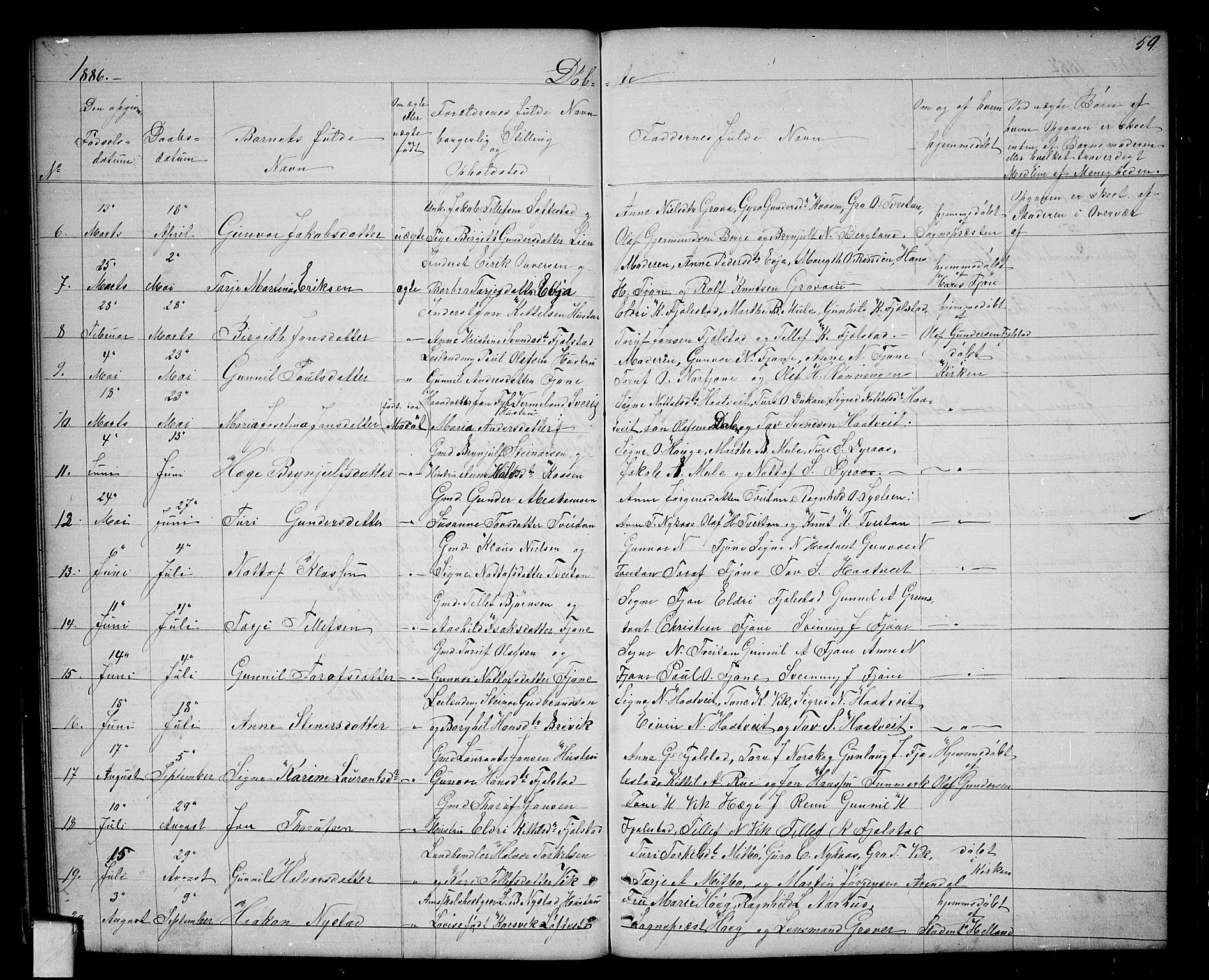 Nissedal kirkebøker, SAKO/A-288/G/Ga/L0002: Parish register (copy) no. I 2, 1861-1887, p. 59