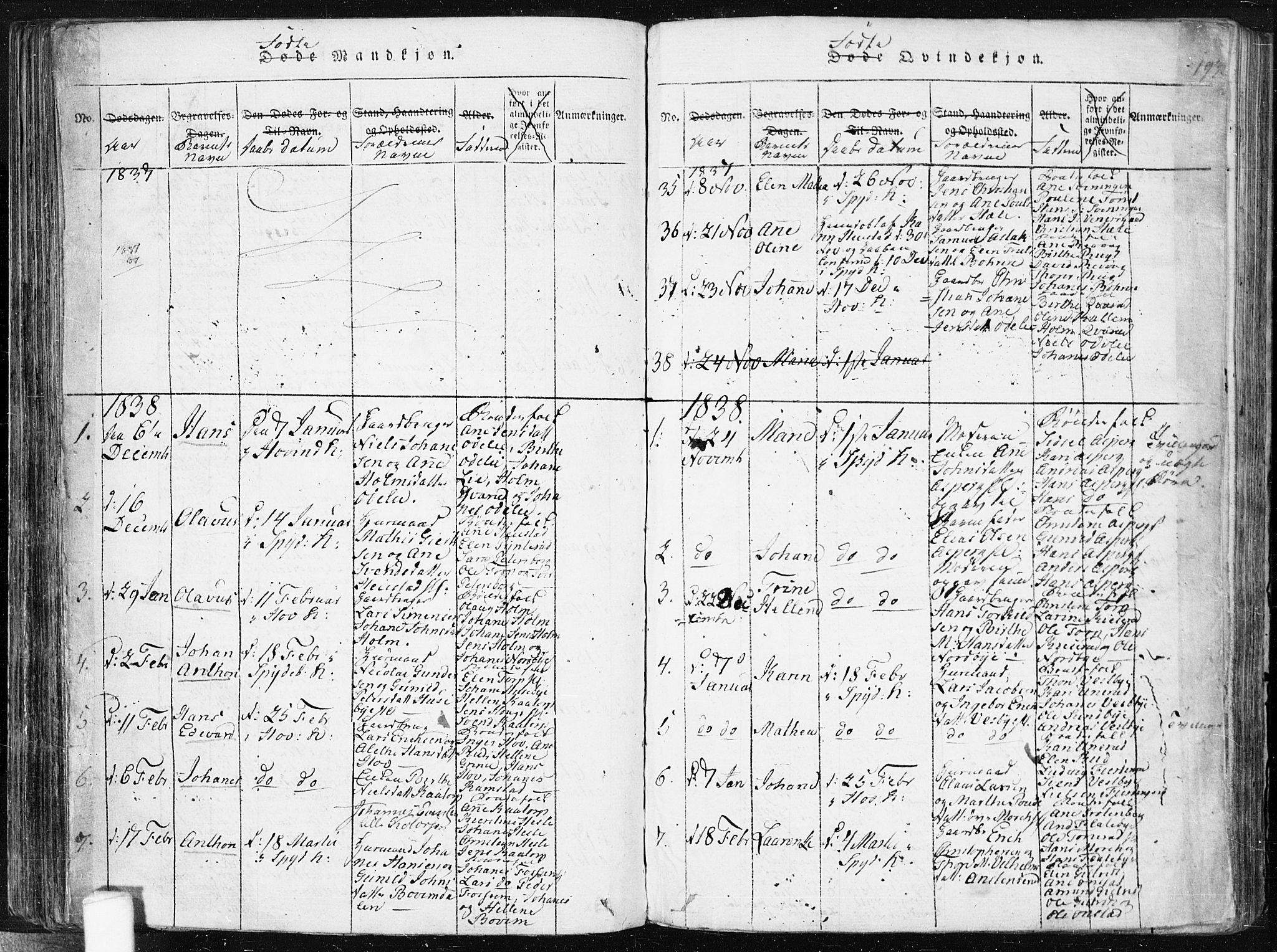 Spydeberg prestekontor Kirkebøker, SAO/A-10924/F/Fa/L0004: Parish register (official) no. I 4, 1814-1841, p. 193