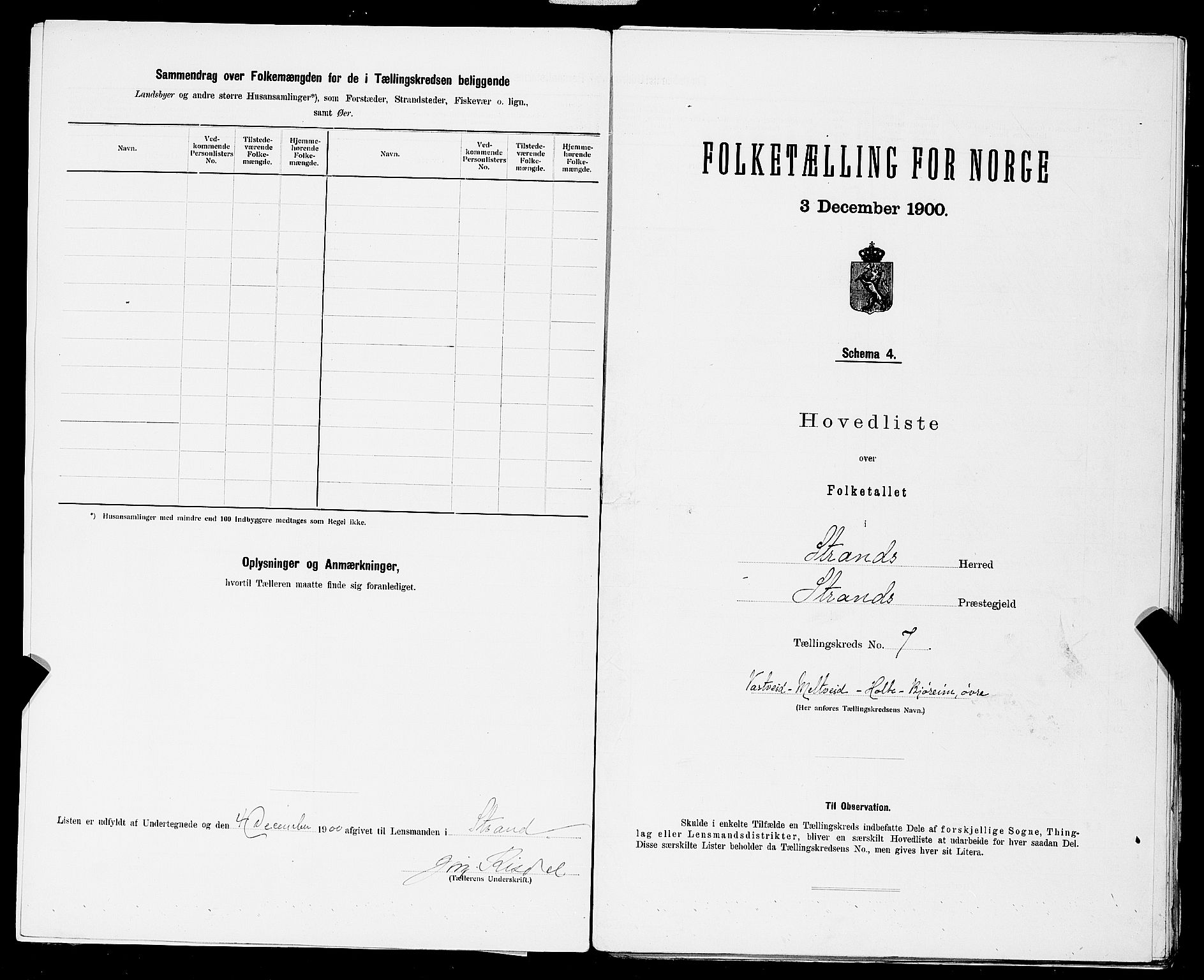 SAST, 1900 census for Strand, 1900, p. 39