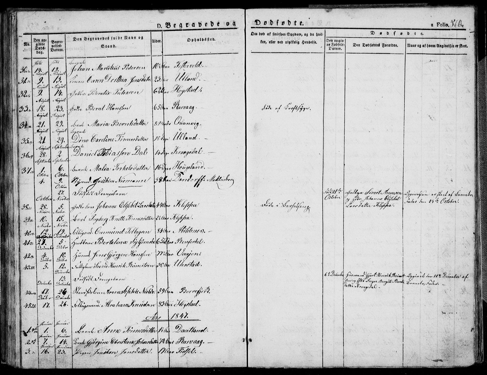 Flekkefjord sokneprestkontor, SAK/1111-0012/F/Fb/Fbb/L0002: Parish register (copy) no. B 2b, 1831-1866, p. 560