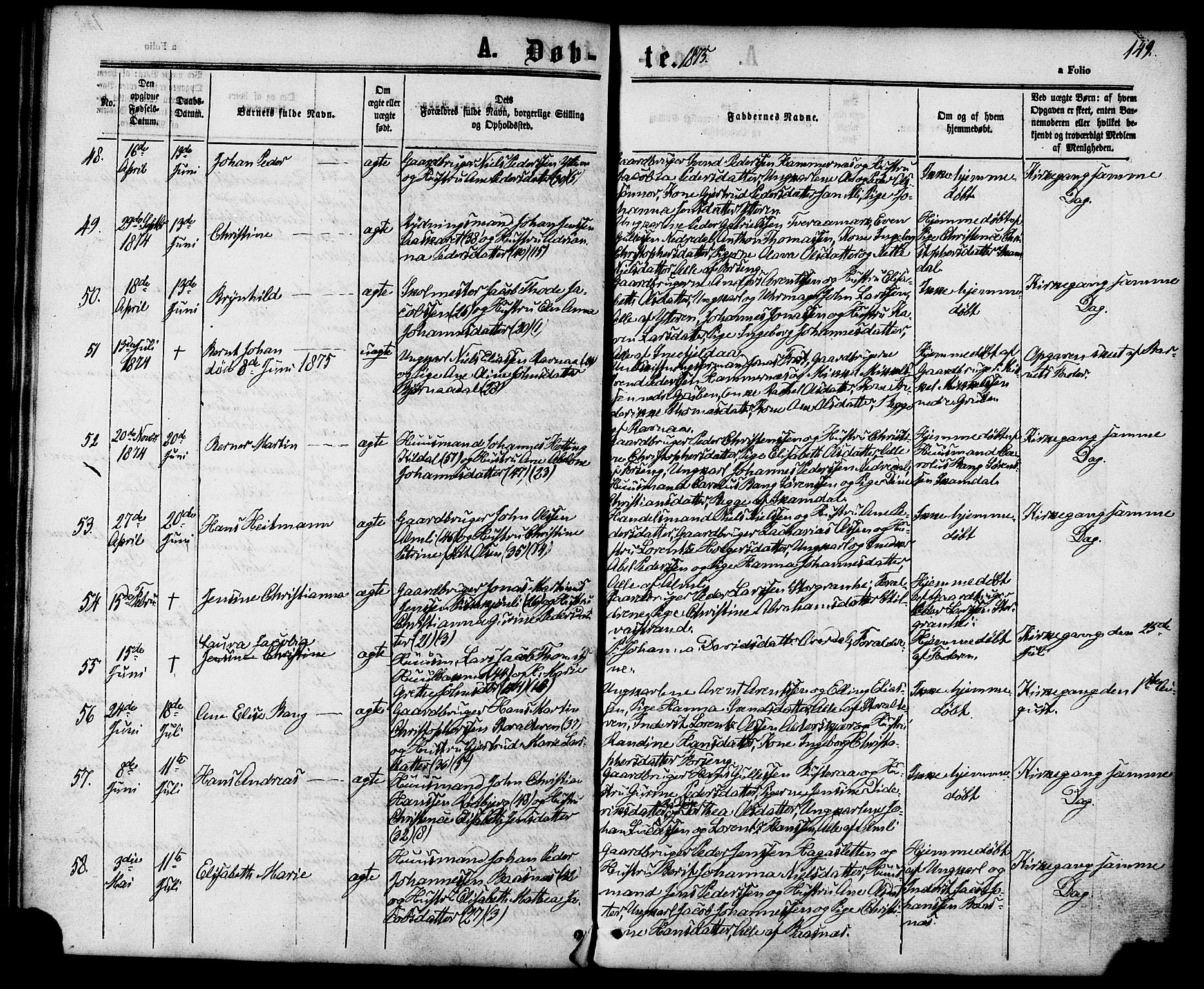 Ministerialprotokoller, klokkerbøker og fødselsregistre - Nordland, AV/SAT-A-1459/827/L0393: Parish register (official) no. 827A05, 1863-1883, p. 149