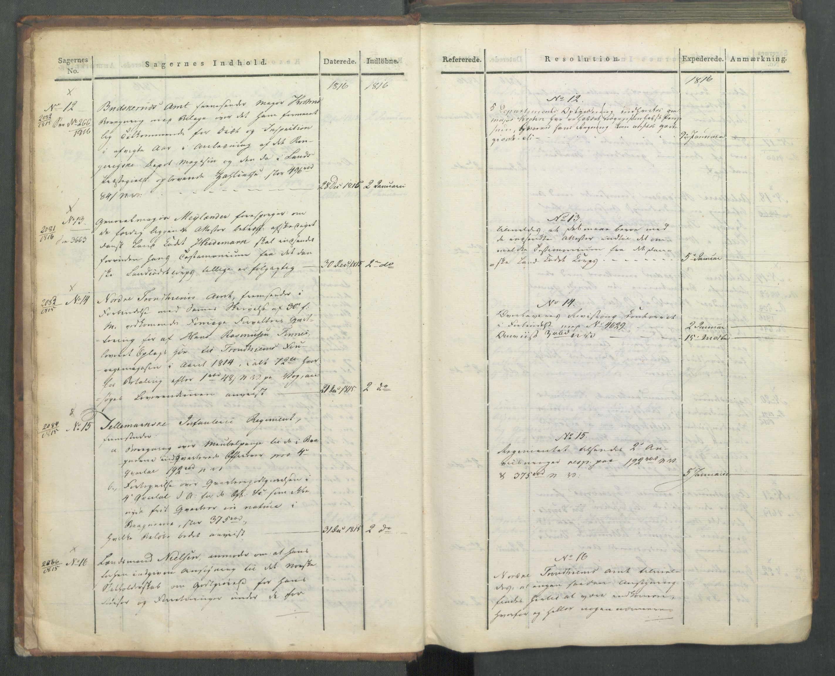 Armédepartementet, AV/RA-RAFA-3493/C/Ca/L0008: 6. Departements Journal, 1816