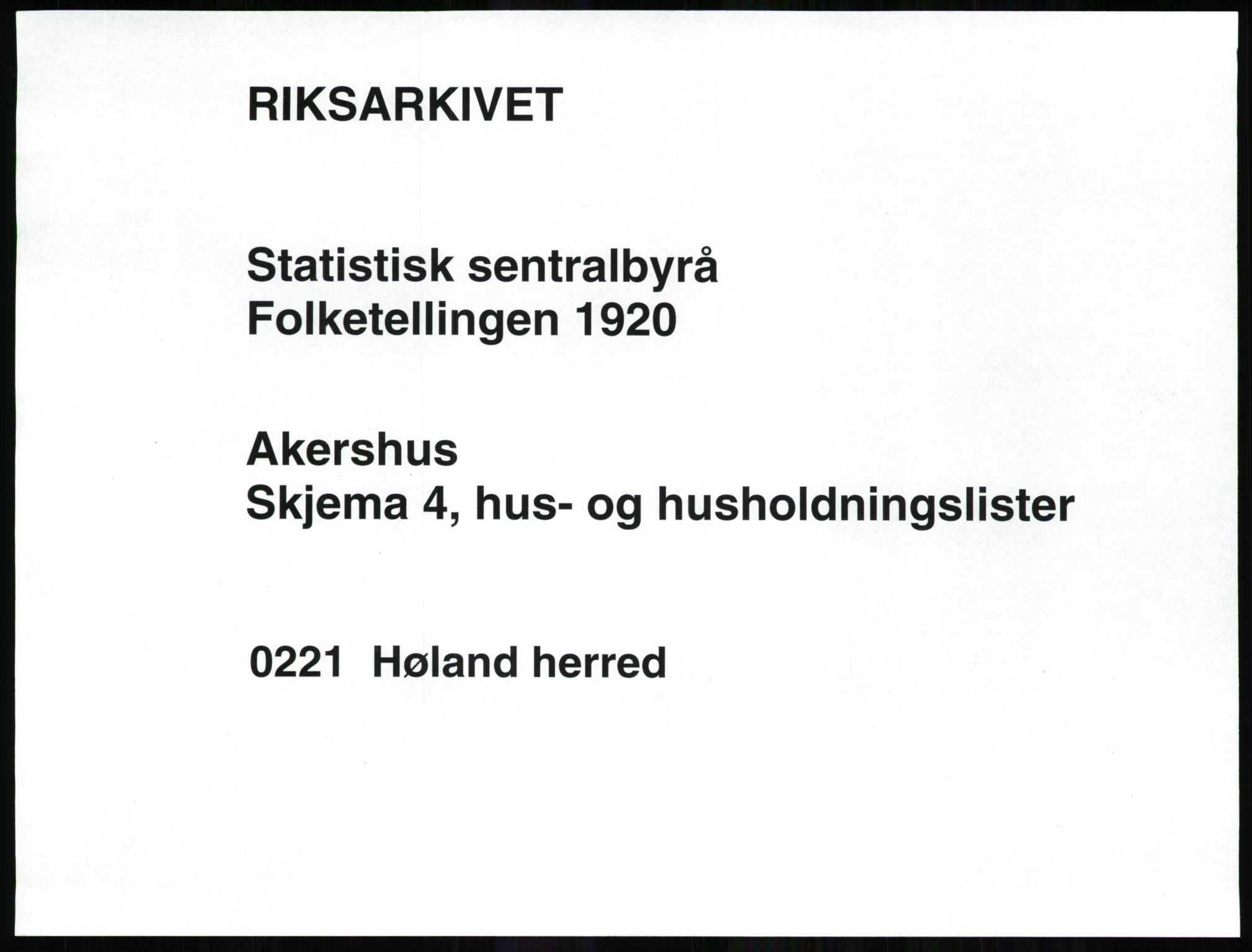 SAO, 1920 census for Høland, 1920, p. 61