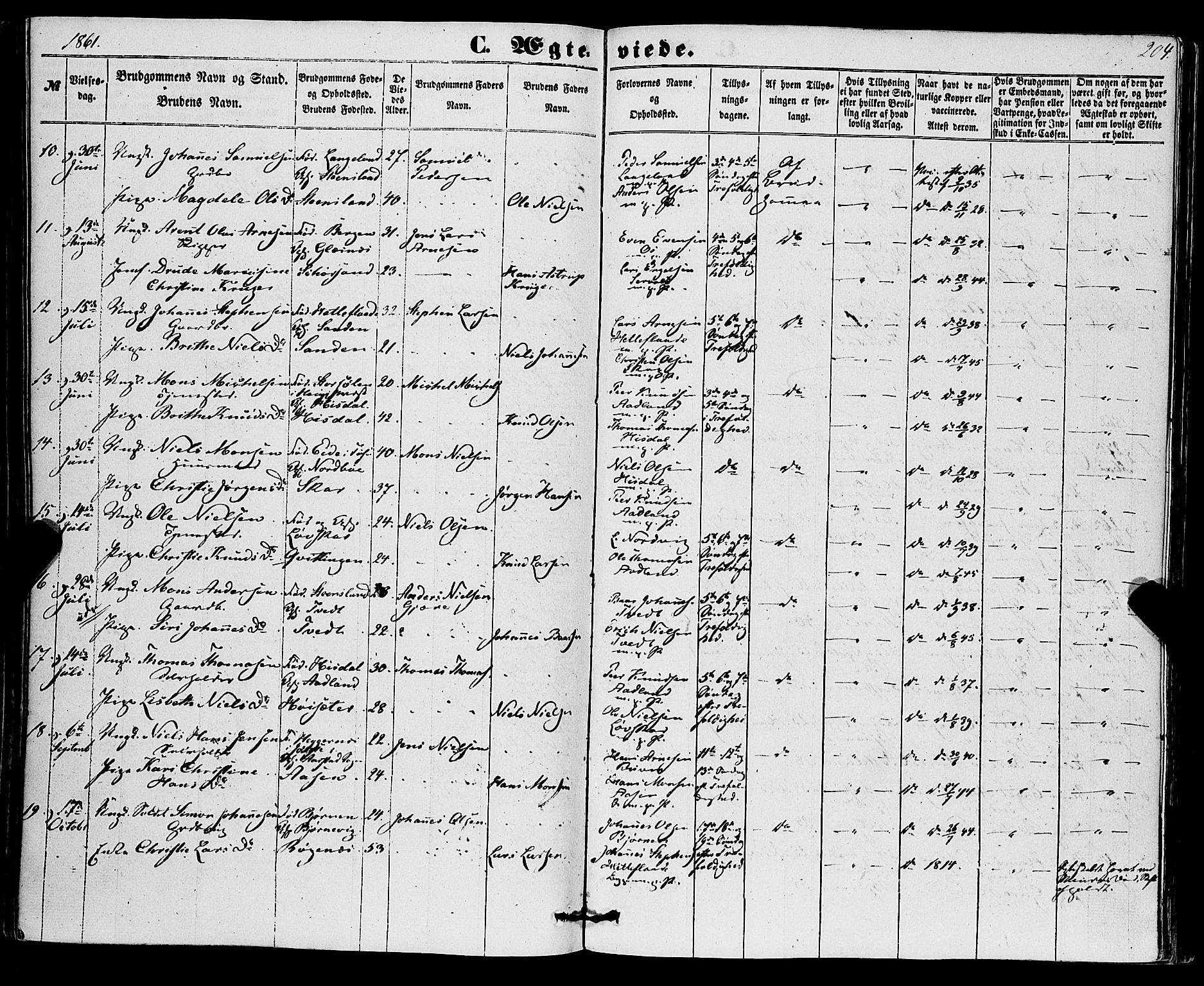 Os sokneprestembete, AV/SAB-A-99929: Parish register (official) no. A 17, 1860-1873, p. 204