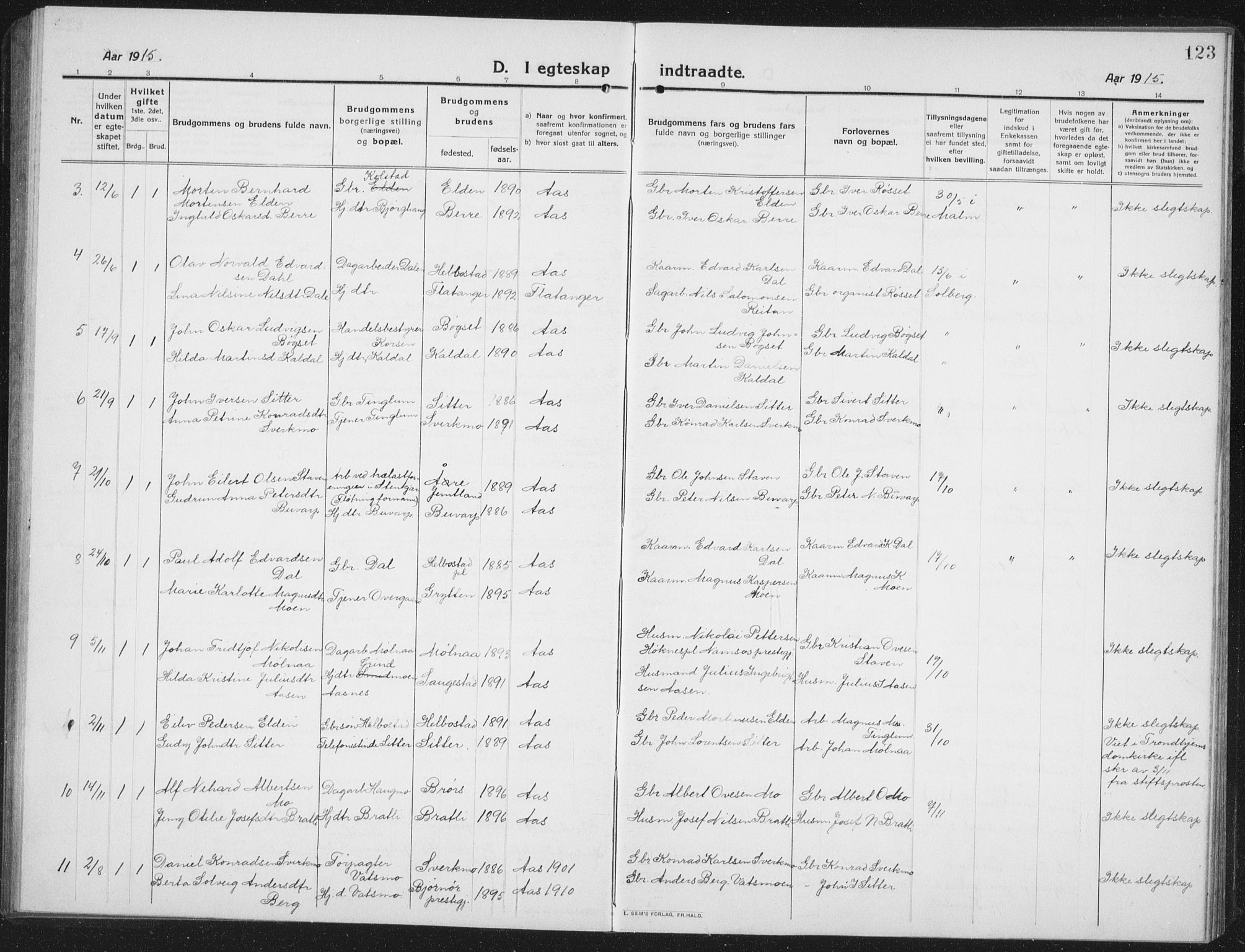 Ministerialprotokoller, klokkerbøker og fødselsregistre - Nord-Trøndelag, AV/SAT-A-1458/742/L0413: Parish register (copy) no. 742C04, 1911-1938, p. 123