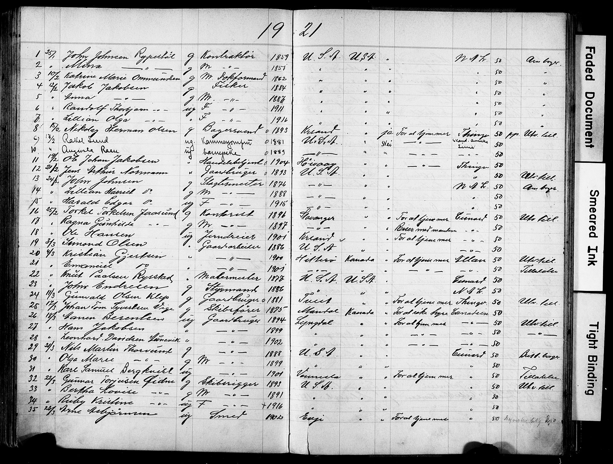 Kristiansand politikammer, AV/SAK-1243-0004/K/Kb/L0246: Emigrantprotokoll, 1912-1927, p. 244