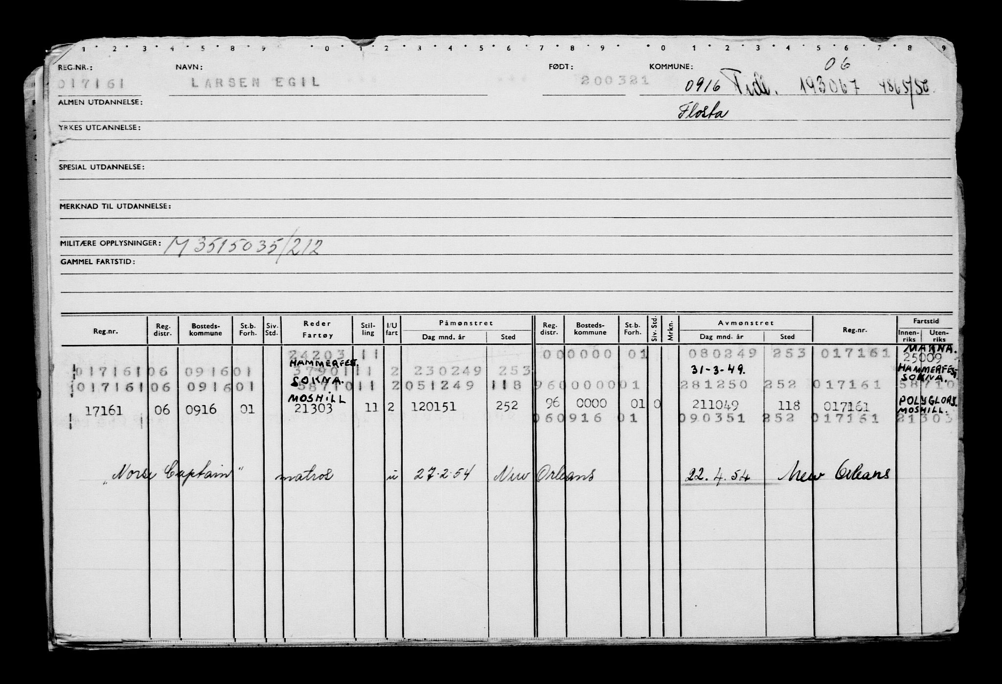 Direktoratet for sjømenn, AV/RA-S-3545/G/Gb/L0191: Hovedkort, 1921, p. 537