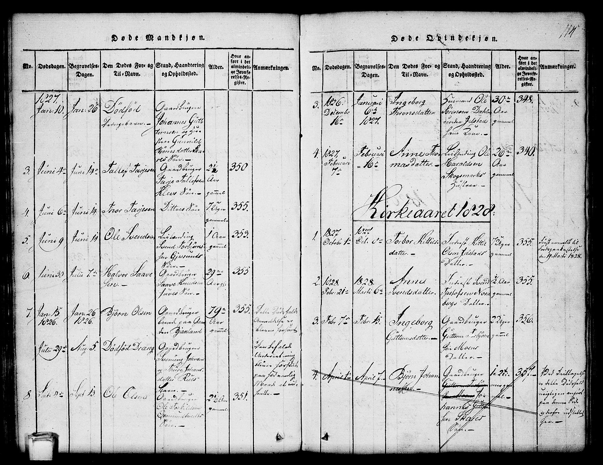 Kviteseid kirkebøker, SAKO/A-276/G/Gb/L0001: Parish register (copy) no. II 1, 1815-1842, p. 114