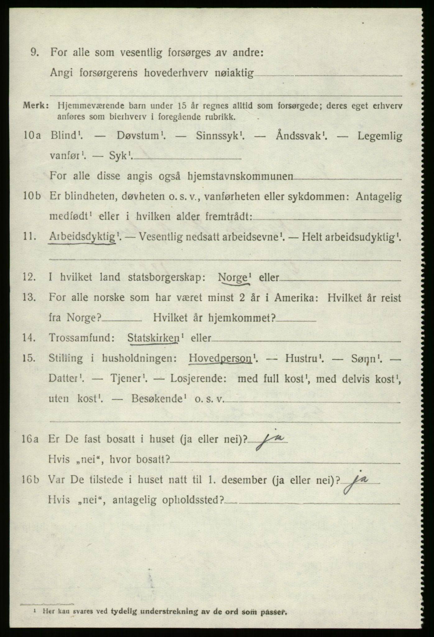 SAB, 1920 census for Innvik, 1920, p. 5116