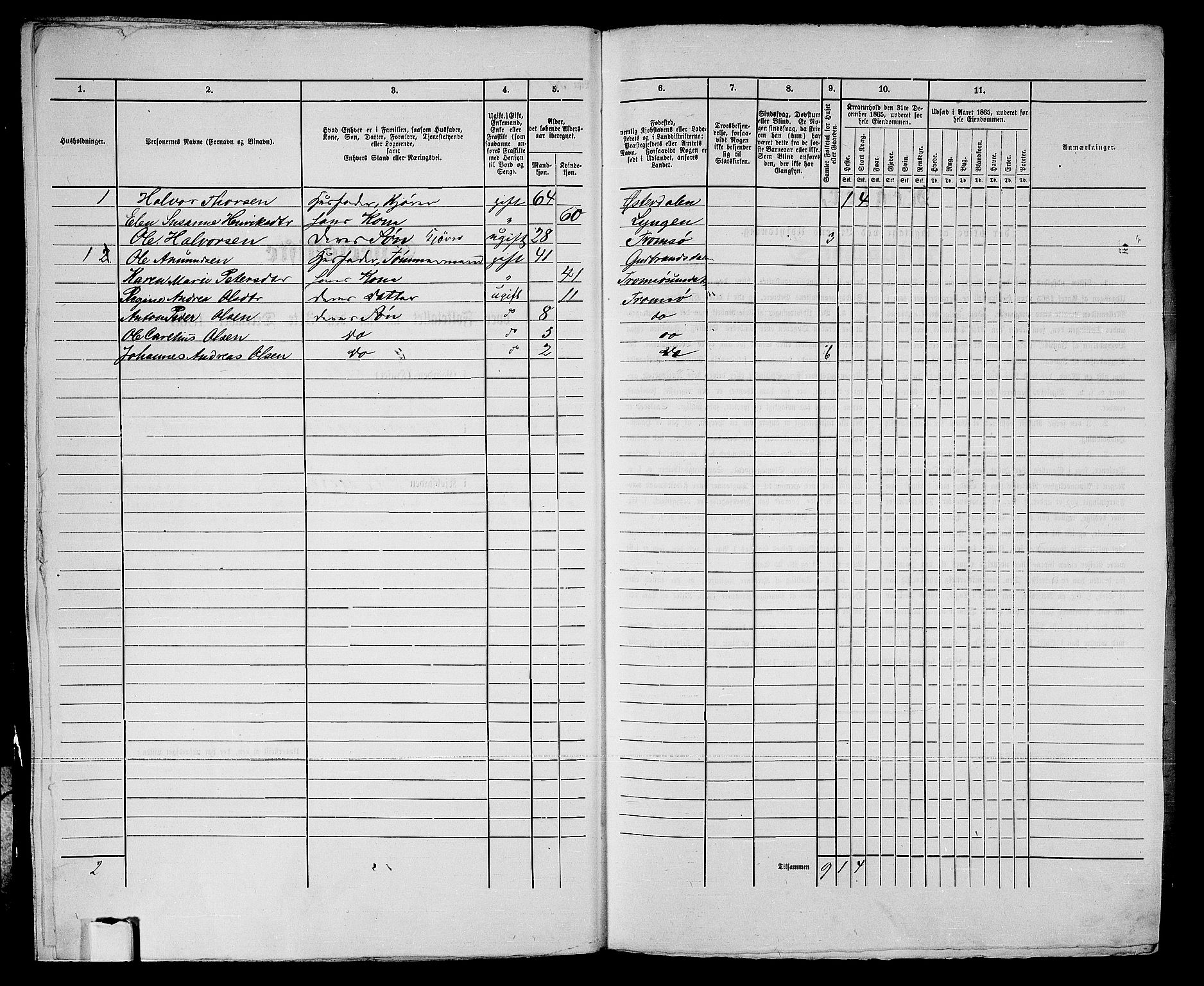 RA, 1865 census for Tromsø, 1865, p. 409