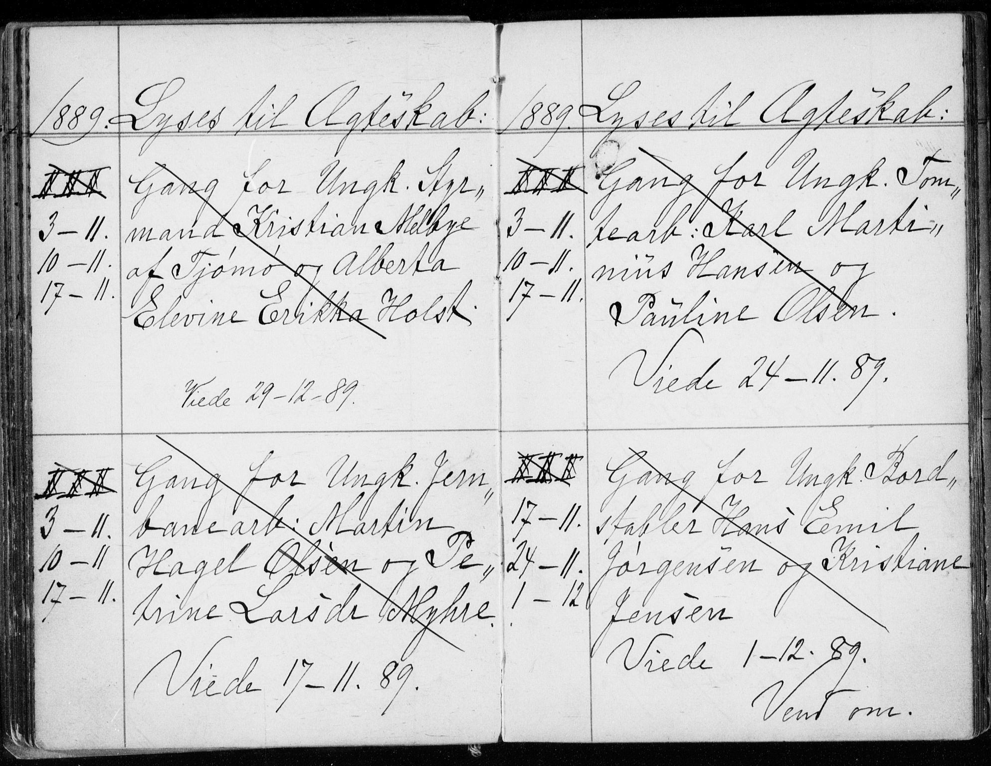 Strømsø kirkebøker, AV/SAKO-A-246/H/Ha/L0007: Banns register no. 7, 1884-1896