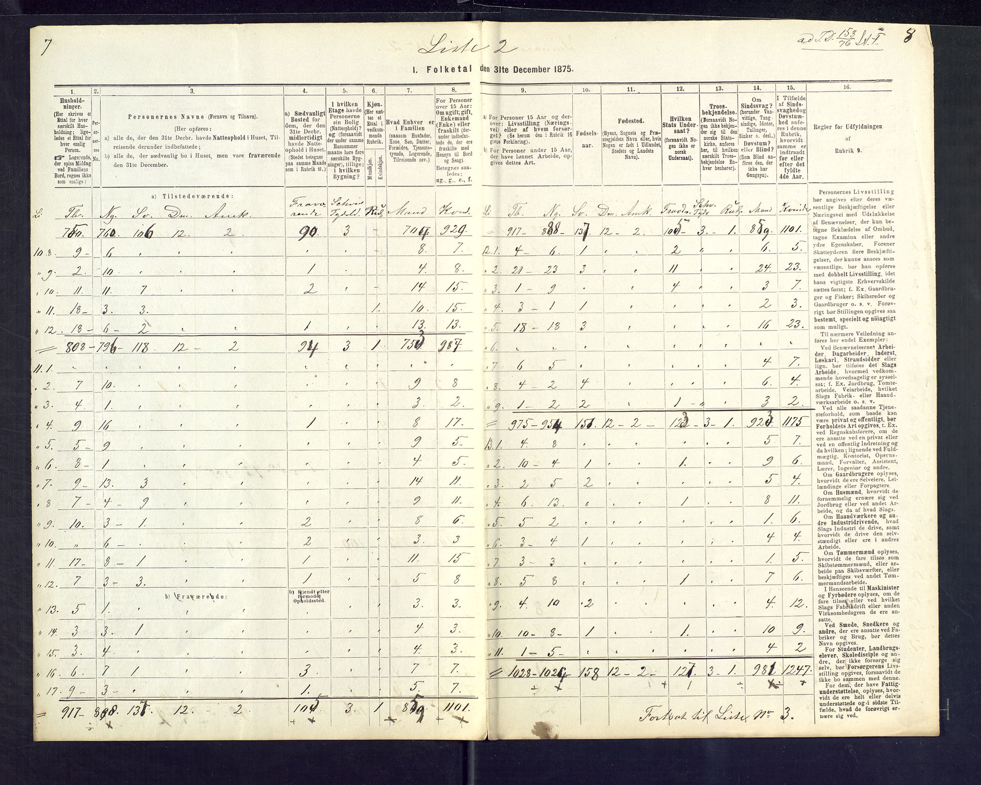 SAKO, 1875 census for 0705P Tønsberg, 1875, p. 16