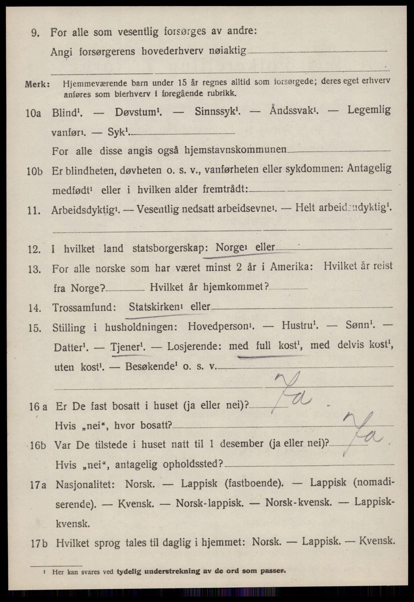 SAT, 1920 census for Meldal, 1920, p. 3640