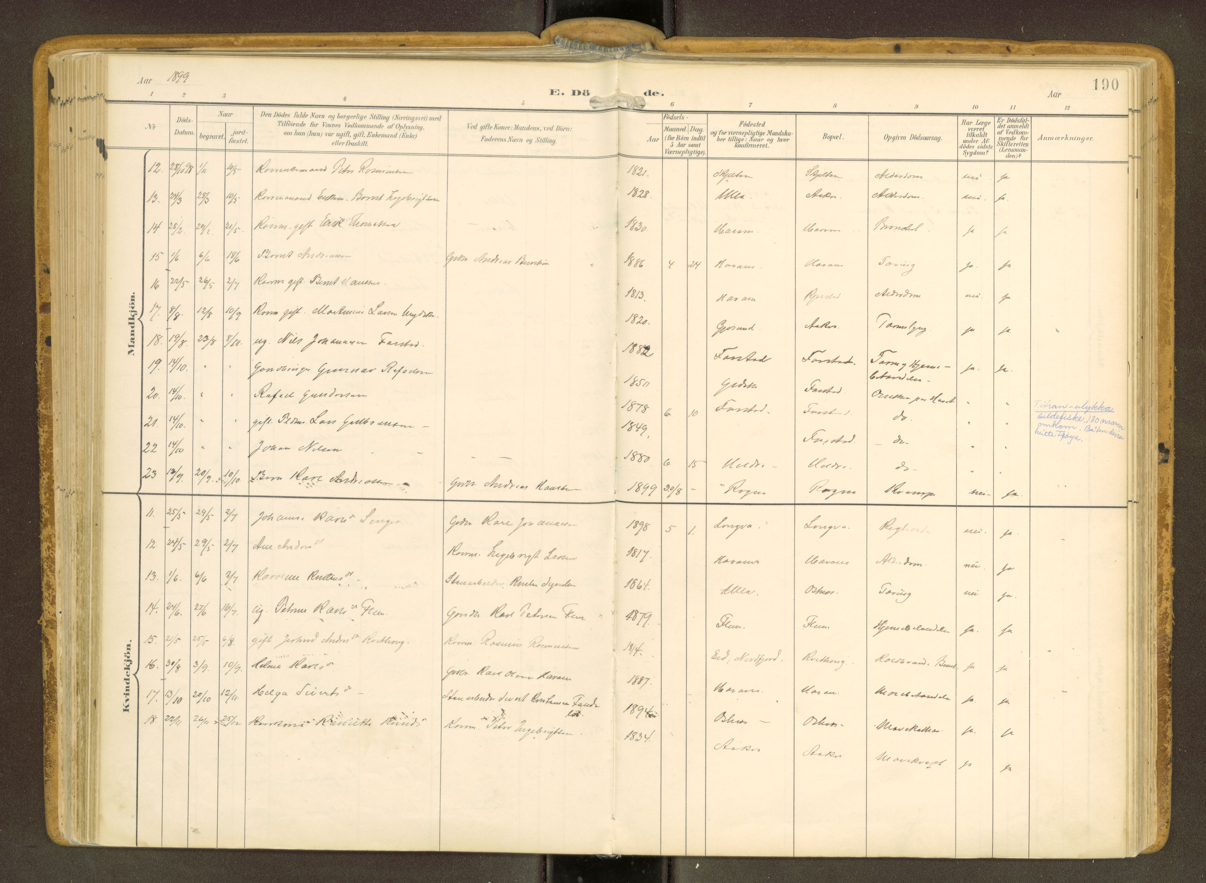 Ministerialprotokoller, klokkerbøker og fødselsregistre - Møre og Romsdal, SAT/A-1454/536/L0517: Parish register (official) no. 536A--, 1897-1917, p. 190