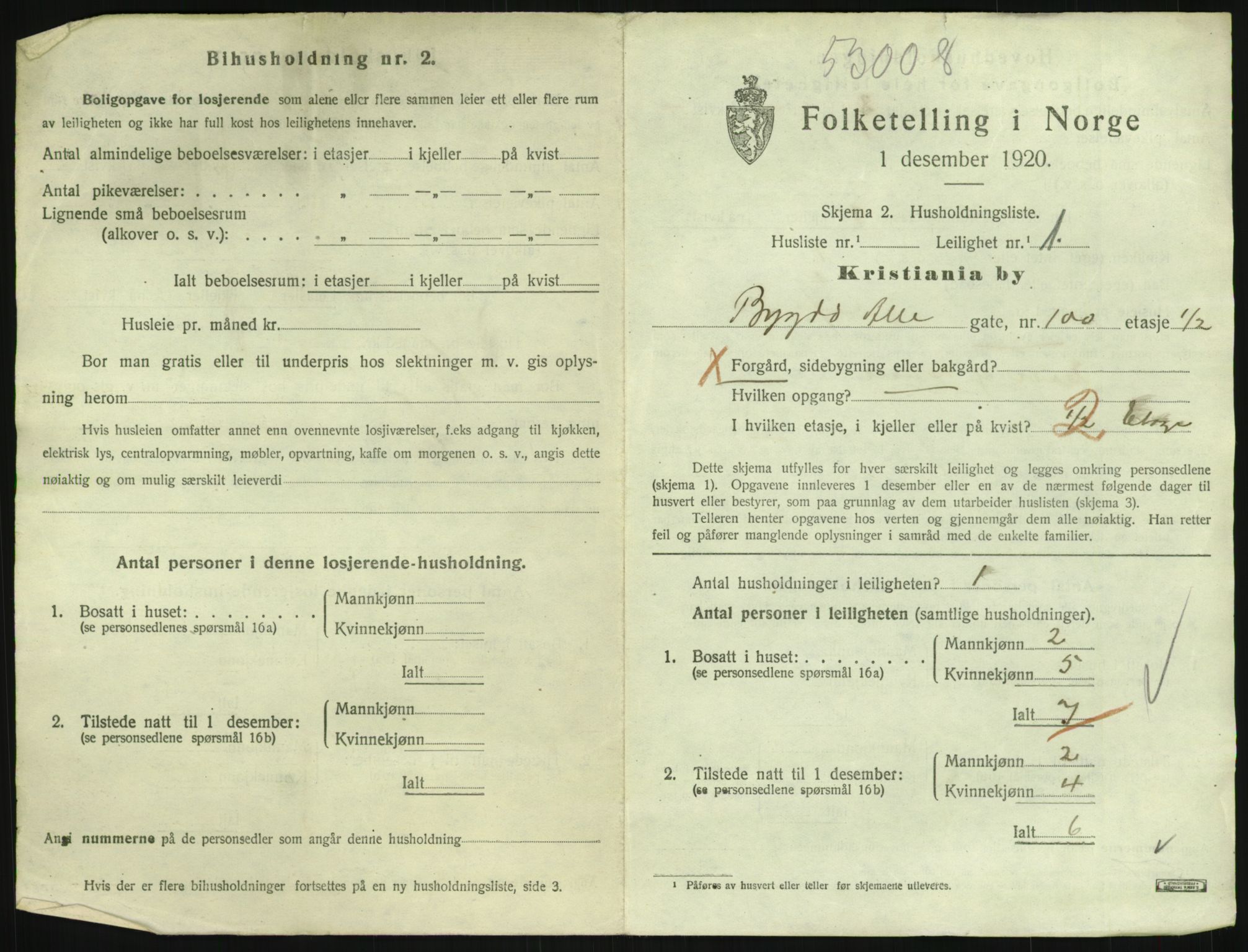 SAO, 1920 census for Kristiania, 1920, p. 11126