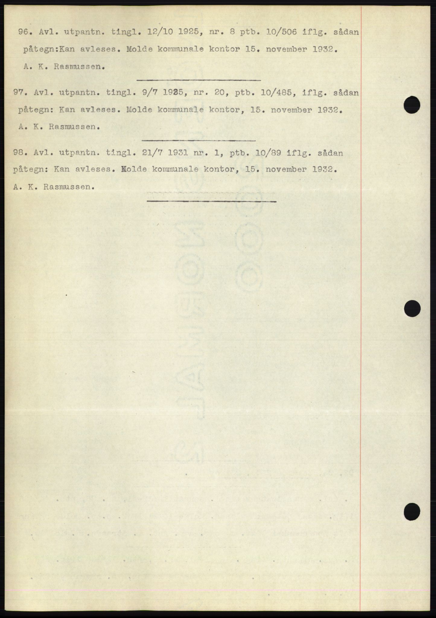 Romsdal sorenskriveri, AV/SAT-A-4149/1/2/2C/L0062: Mortgage book no. 56, 1932-1933, Deed date: 15.11.1932