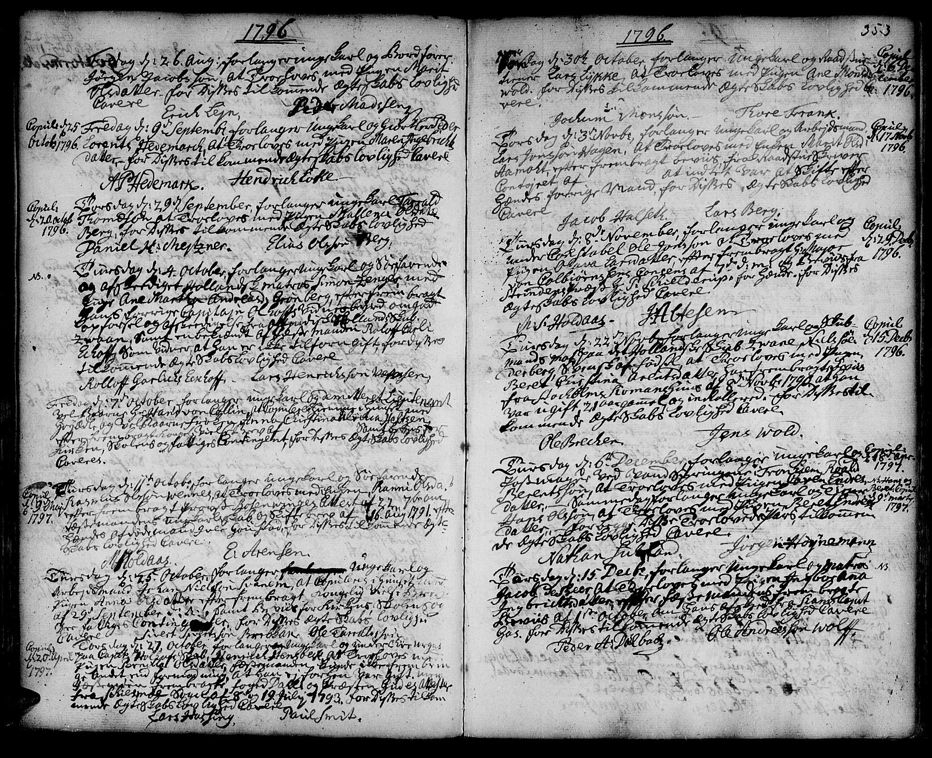 Ministerialprotokoller, klokkerbøker og fødselsregistre - Sør-Trøndelag, SAT/A-1456/601/L0038: Parish register (official) no. 601A06, 1766-1877, p. 353