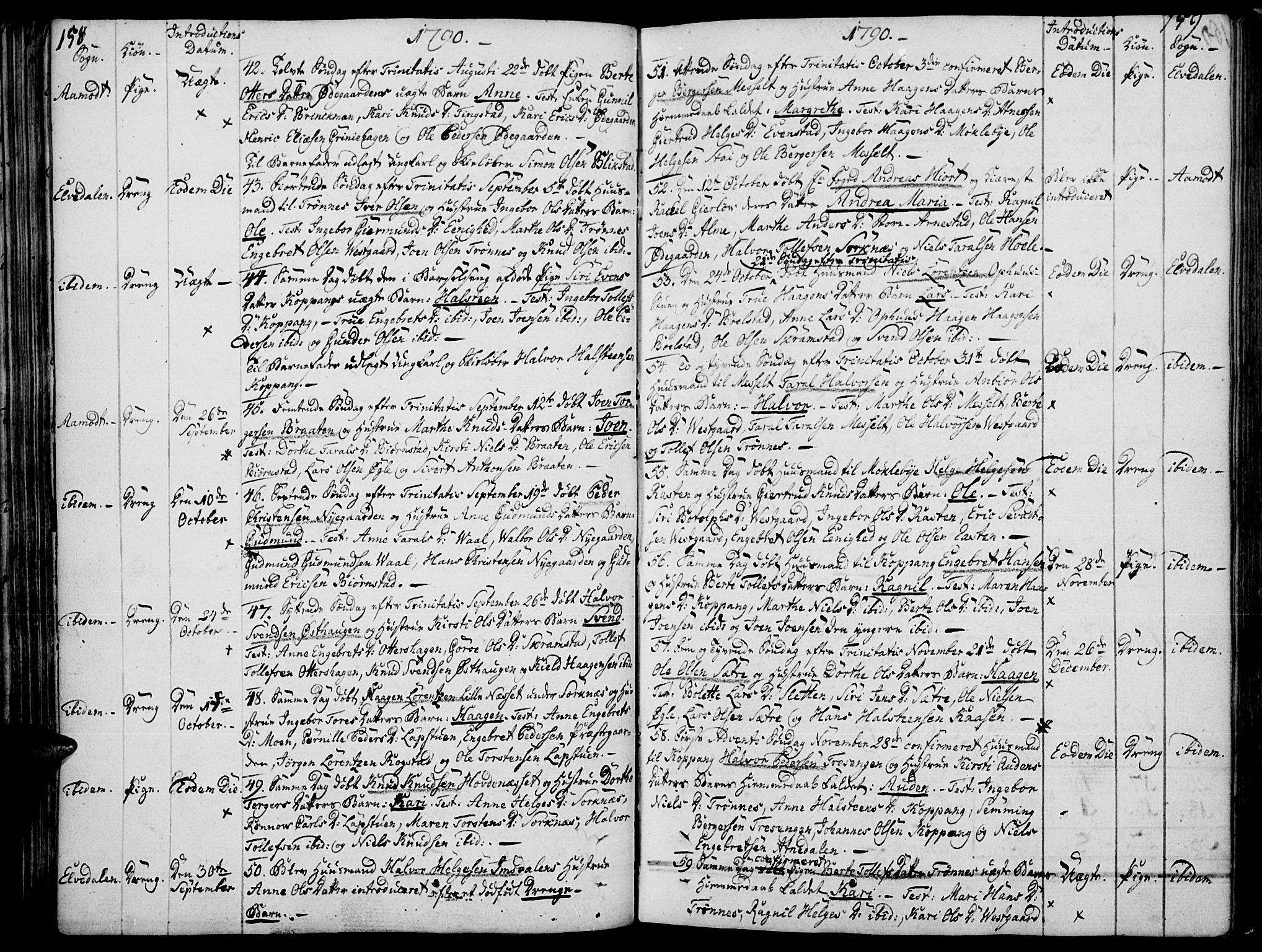 Åmot prestekontor, Hedmark, AV/SAH-PREST-056/H/Ha/Haa/L0003: Parish register (official) no. 3, 1780-1810, p. 158-159